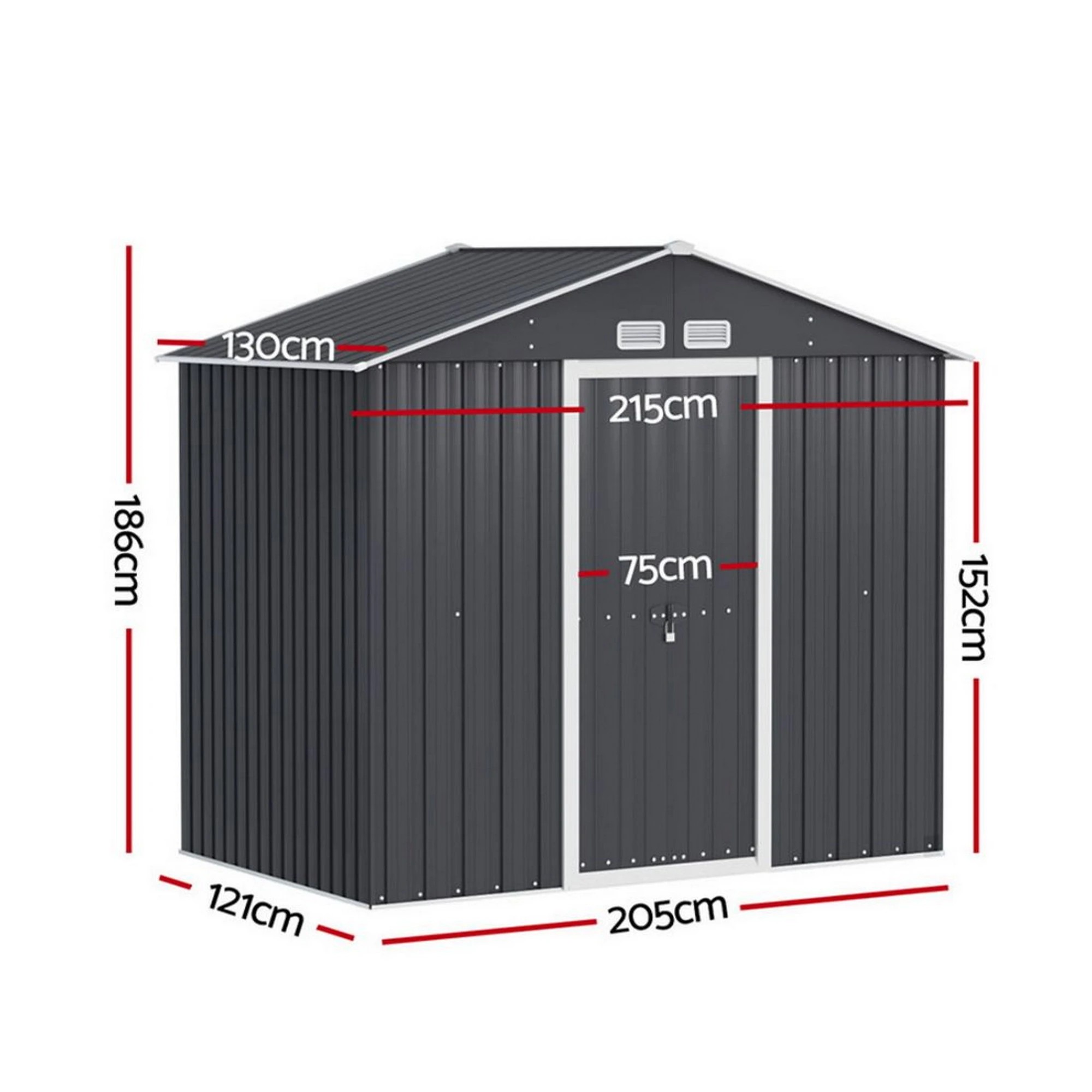 3 Giantz Garden Shed Outdoor Storage Tool Workshop House Shelter Sliding Door - Grey, 3 of 7