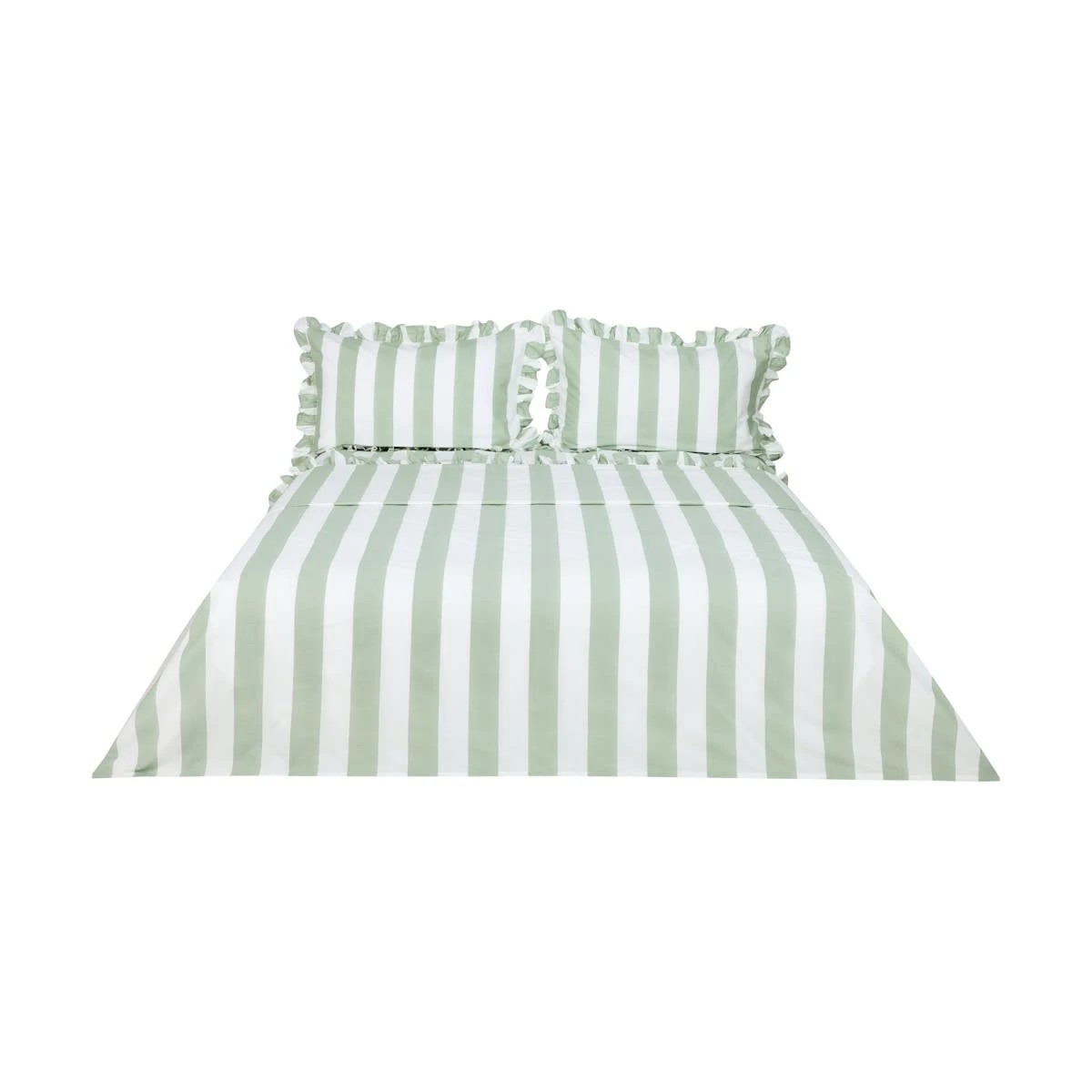 6 225 Thread Count Cotton Ruffle Sheet Set - Queen Bed, Sage, 6 of 6
