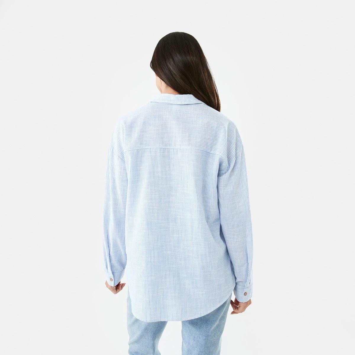 3 Long Roll Sleeve Cotton Shirt Ocean Strp, 3 of 8