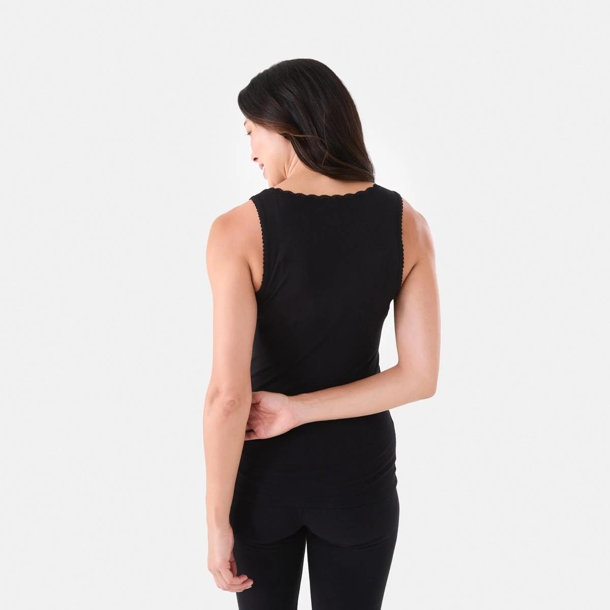 4 2 Pack Pointelle Vest Black, 4 of 7