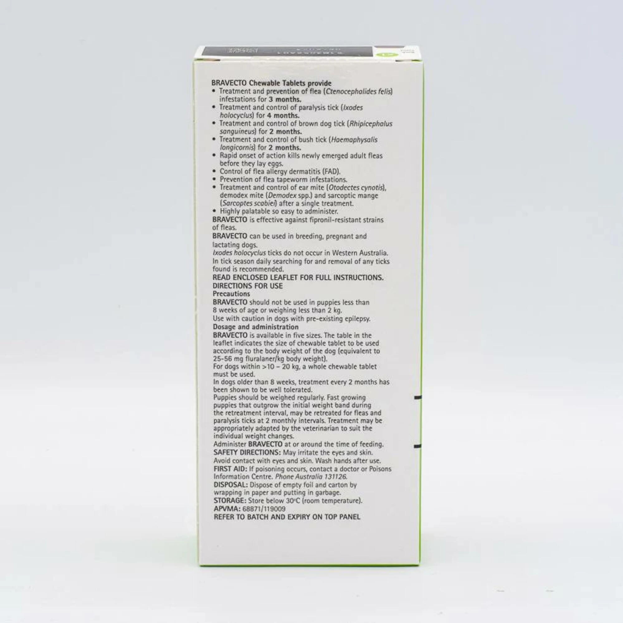 2 Bravecto For Medium Dogs Green 10-20kg Chew - 2 Pack, 2 of 2