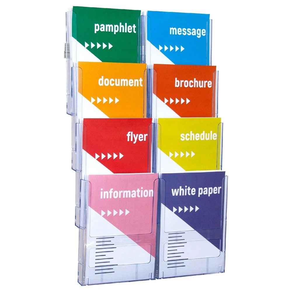 3 Deflecto Lit Loc Brochure Holder Wall Rail, 3 of 3