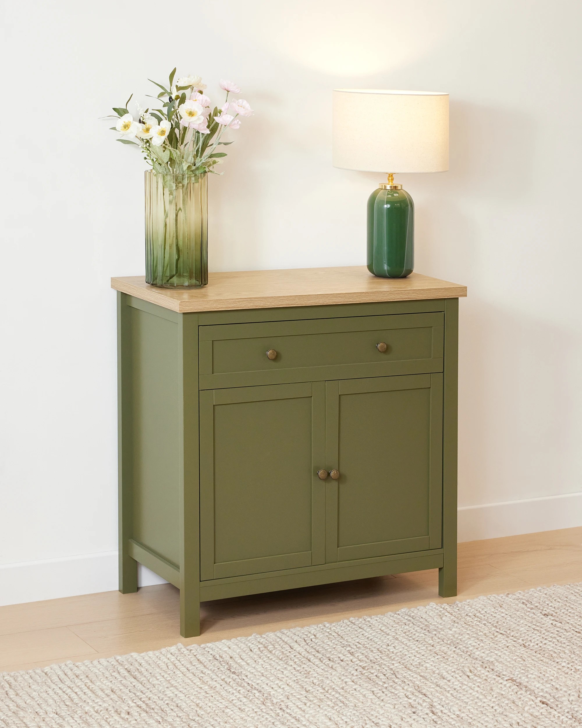 1 Oliver 2 Door Cabinet with Drawer, 1 of 9