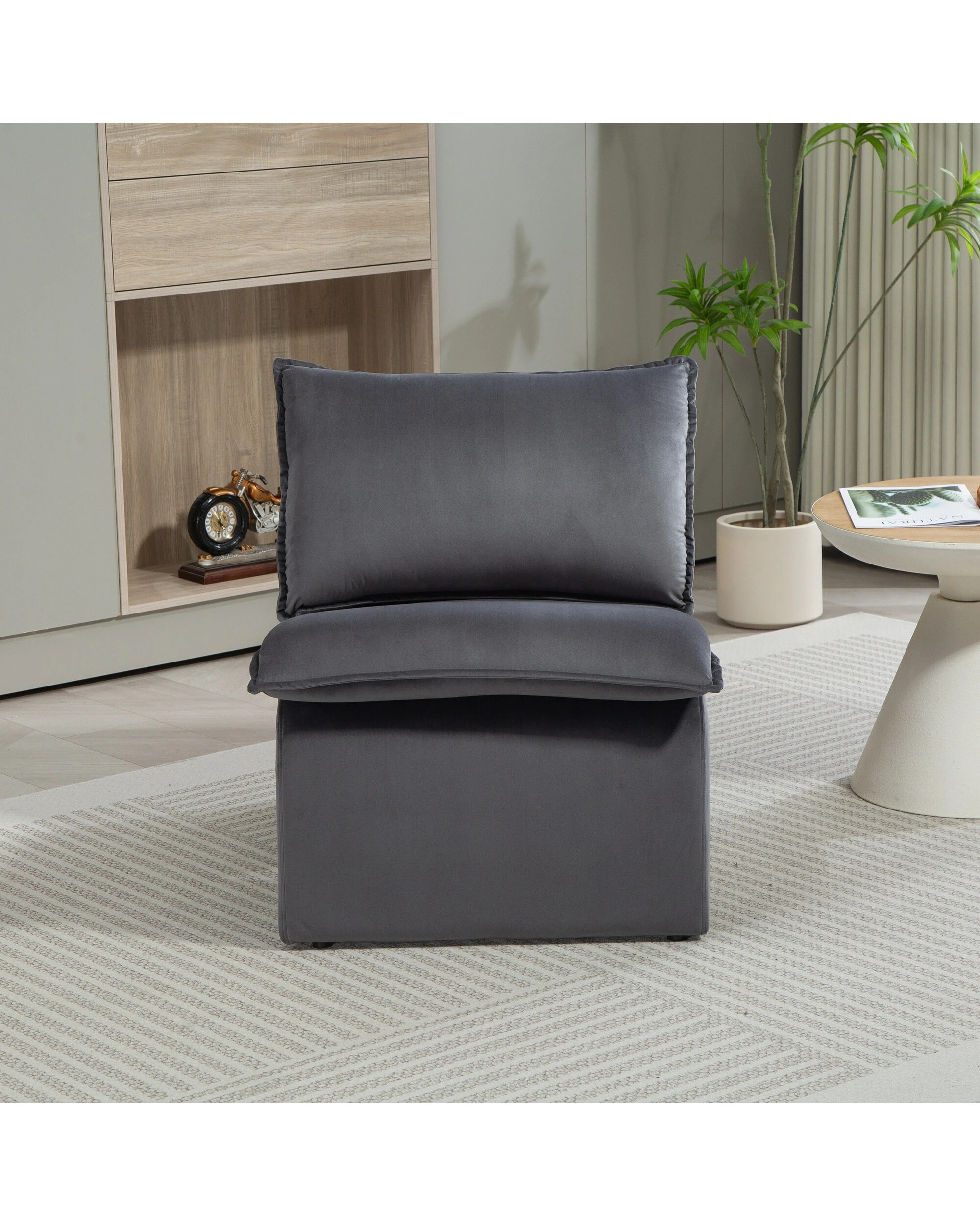 3 IHOMDEC Single Accent Sofa Chair - Grey - Grey, 3 of 10