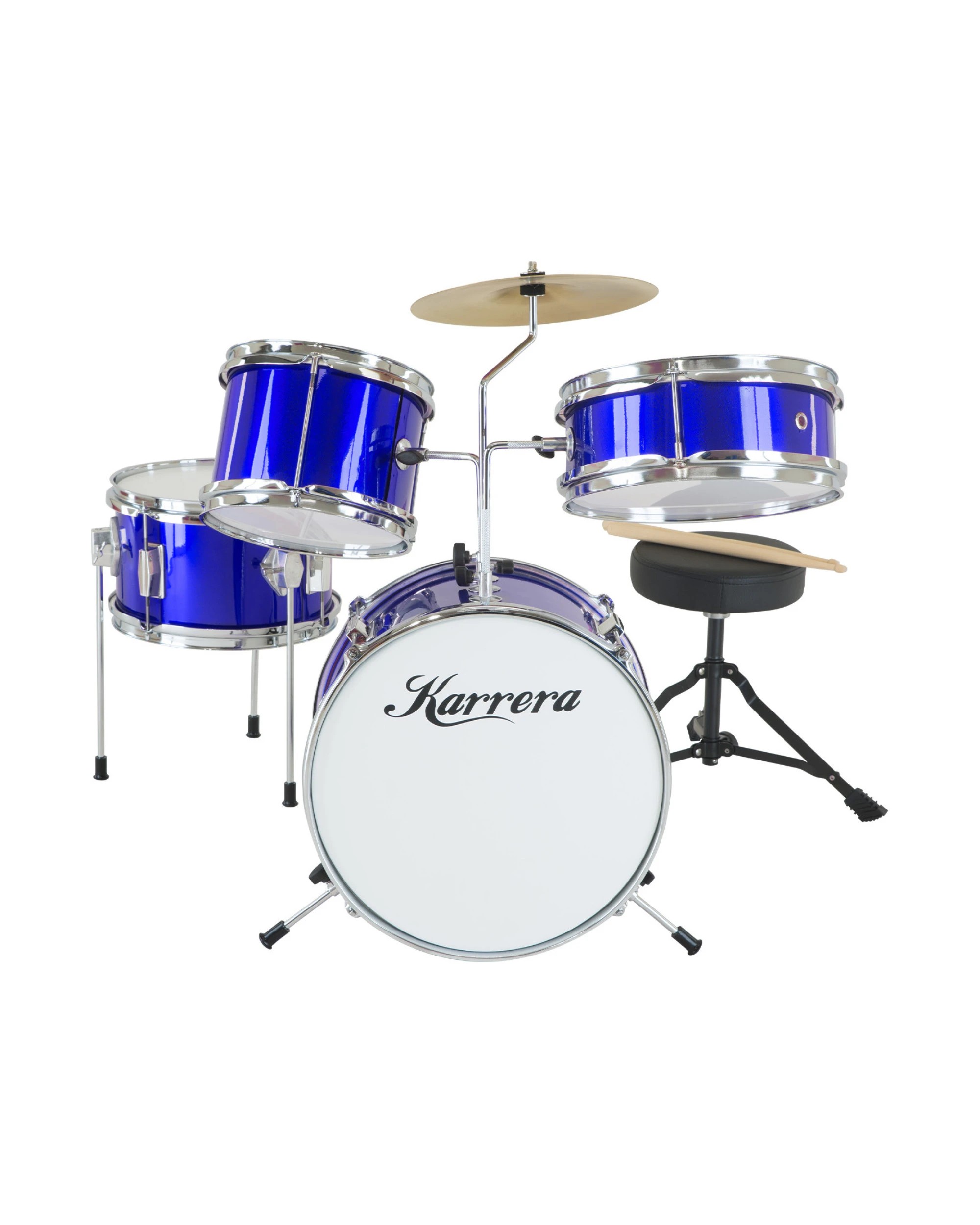 1 Karrera Kids 4pc Drum Set Kit in Blue - Blue, 1 of 7