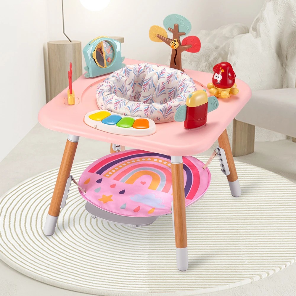 3 PlayPals Baby Activity Center 360° Swivel Seat 5 Heights Jumper - Pink, 3 of 3