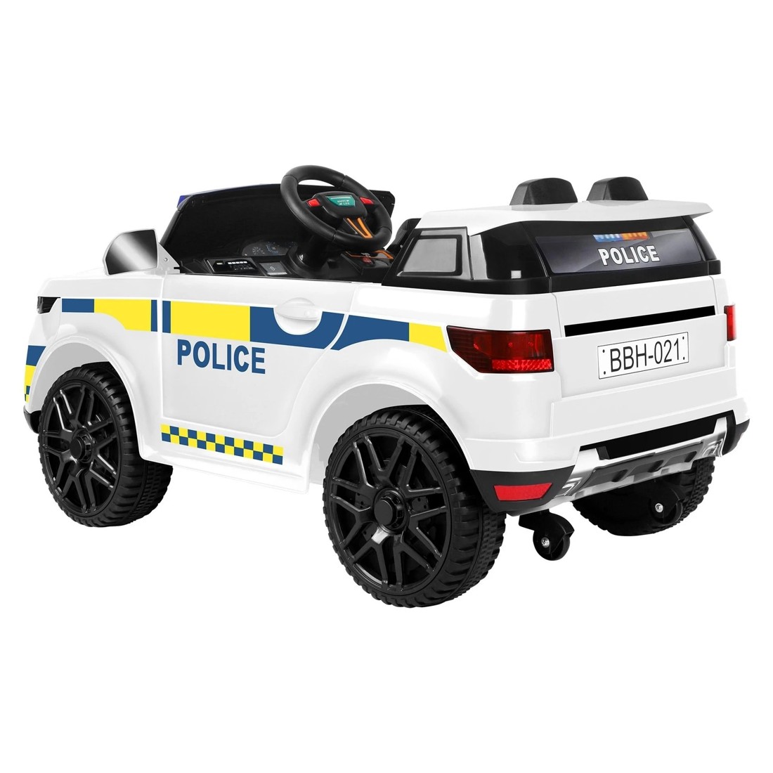 6 Alfordson Kids Police Ride On Car 12V Electric Toy Patrol Remote Control - White, 6 of 10