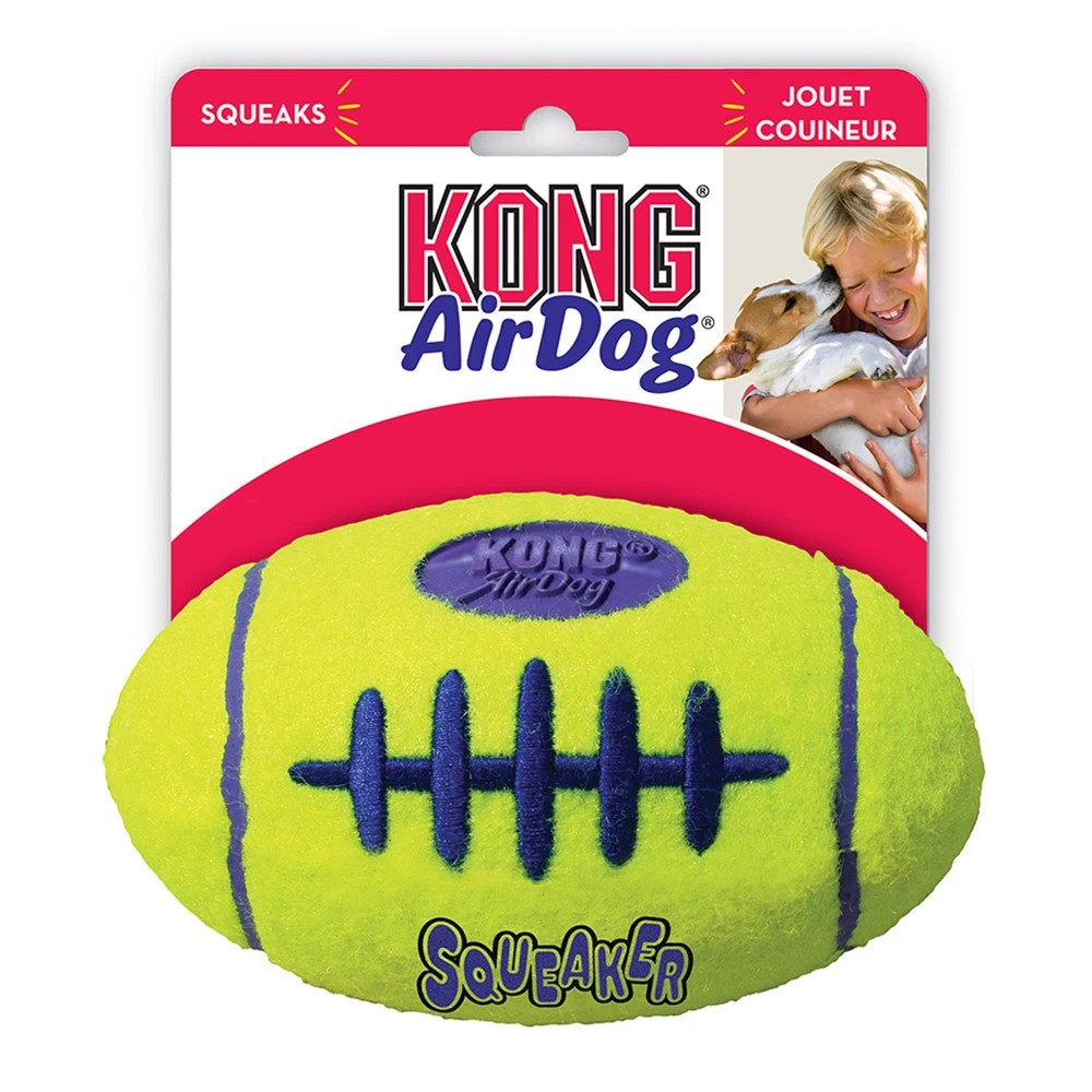 1 Kong Airdog Nonabrasive Felt Squeaker Toy For Dogs - Football 1 X Small, 1 of 1