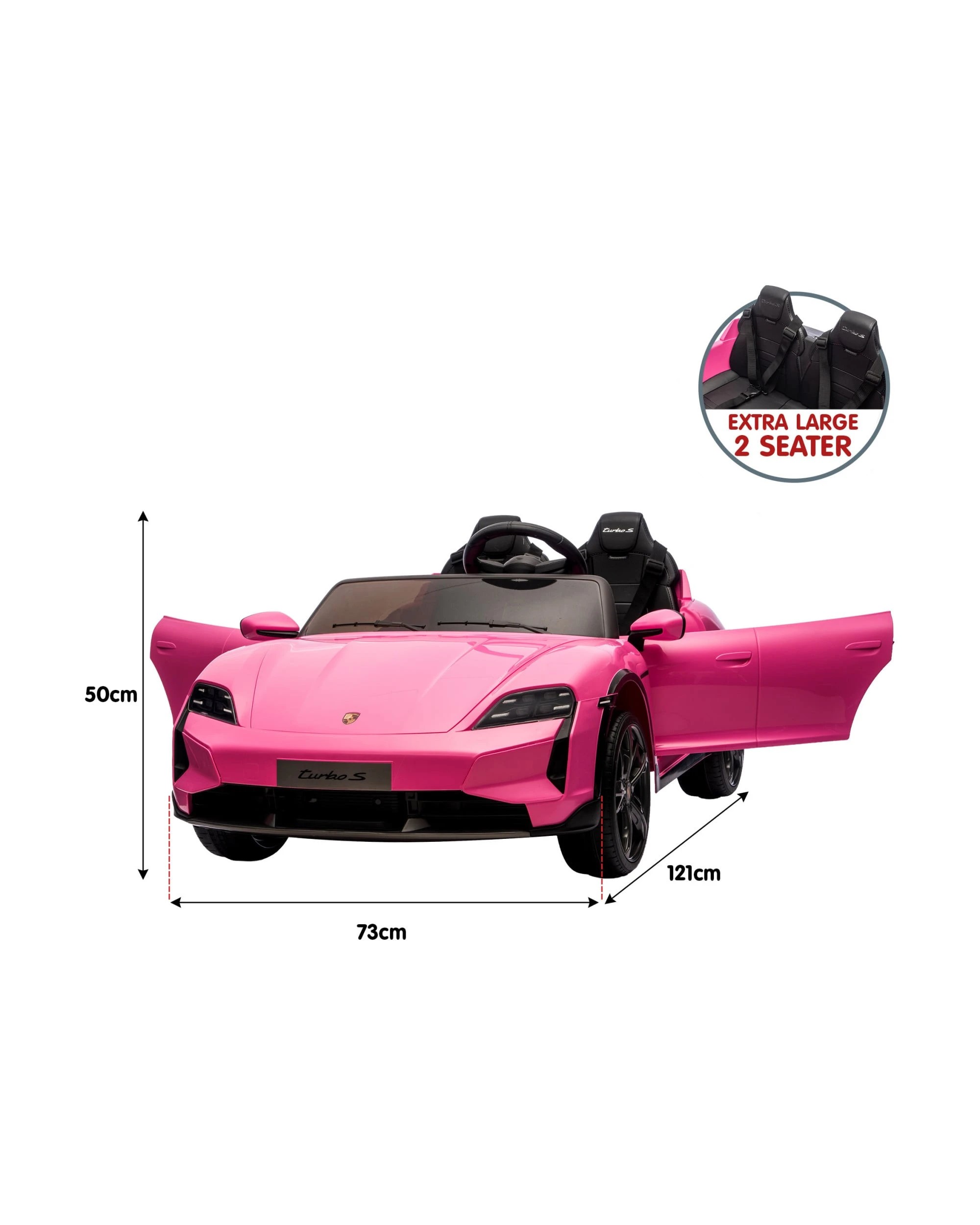 3 Kahuna Porsche Taycan Turbo S Kids Electric Ride On Car Remote Control 90W 2 Seater, 3 of 7