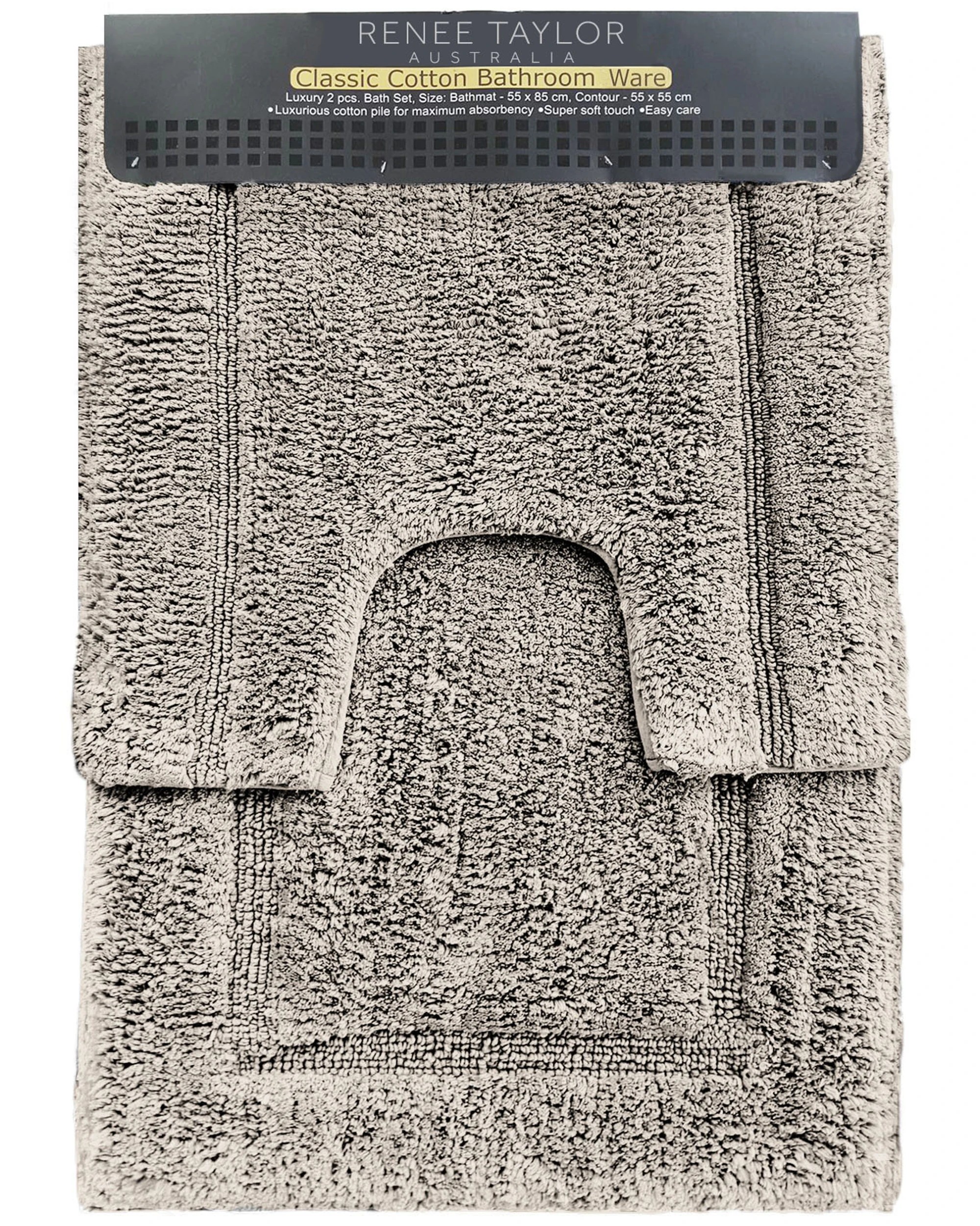 2 Renee Taylor 2 Piece Tufted Bath Mat Set Cotton 2200 Gsm Linen Colour Cotton Bath Mat Set
 - Natural, 2 of 3