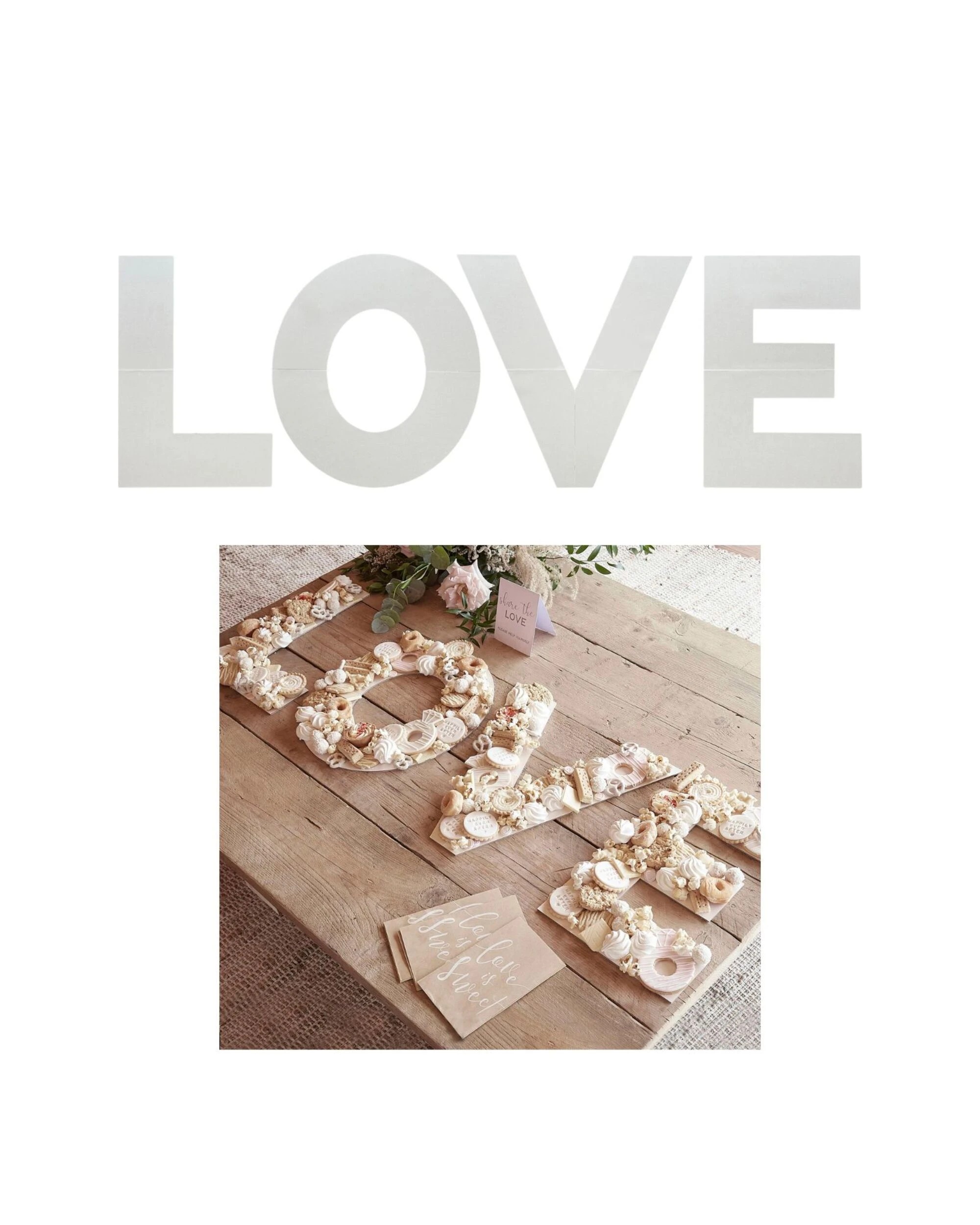 1 Ginger Ray Botanical Wedding Love Grazing Board Kit - White, 1 of 4