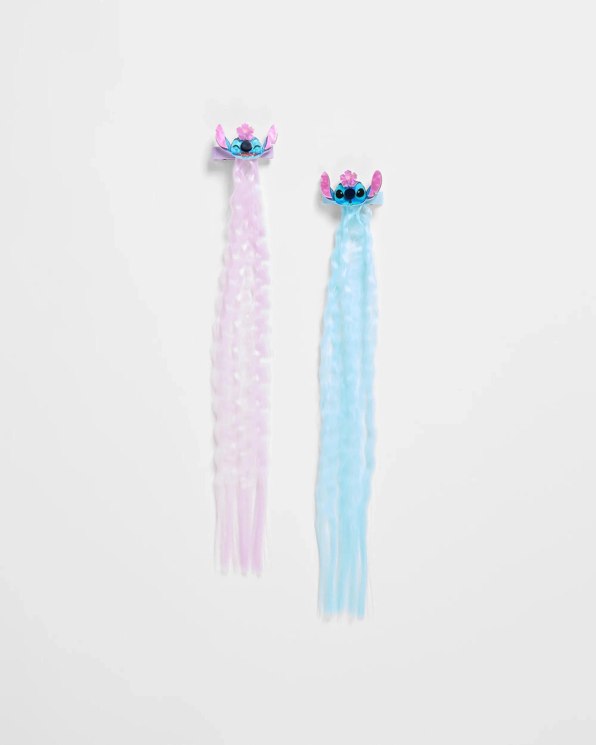 2 Kids Licensed Disney Stitch 2 Pack Faux Hair Clips BLUE / PURPLE, 2 of 2