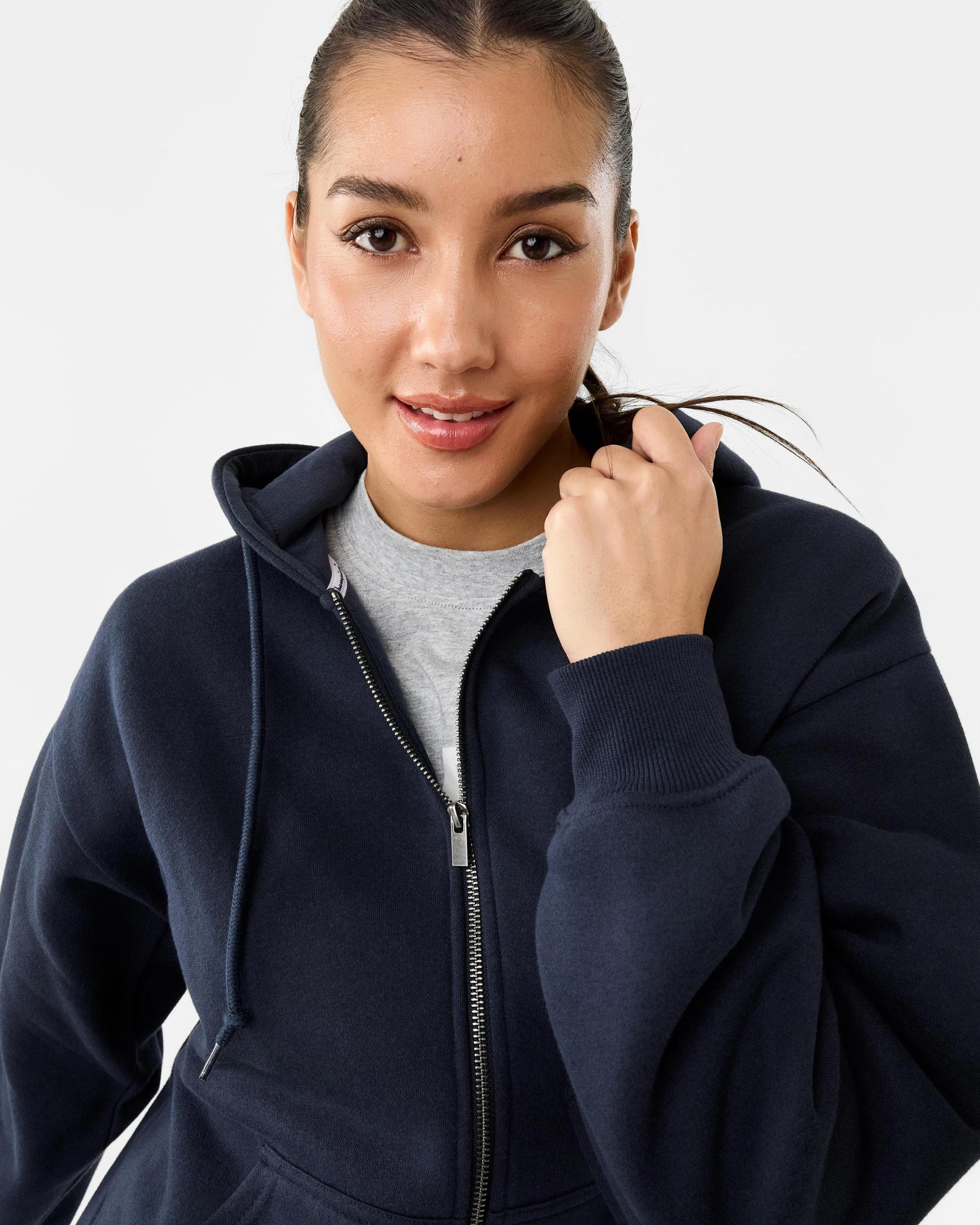5 Champion Script Adult Varsity Zip Through Jacket Navy, 5 of 9