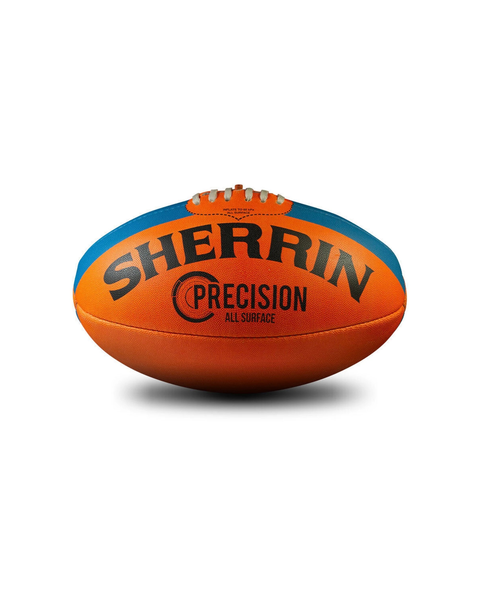 1 Sherrin Precision Synthetic Rubber AFL Training Football Size 5 All Surface - Orange, 1 of 3