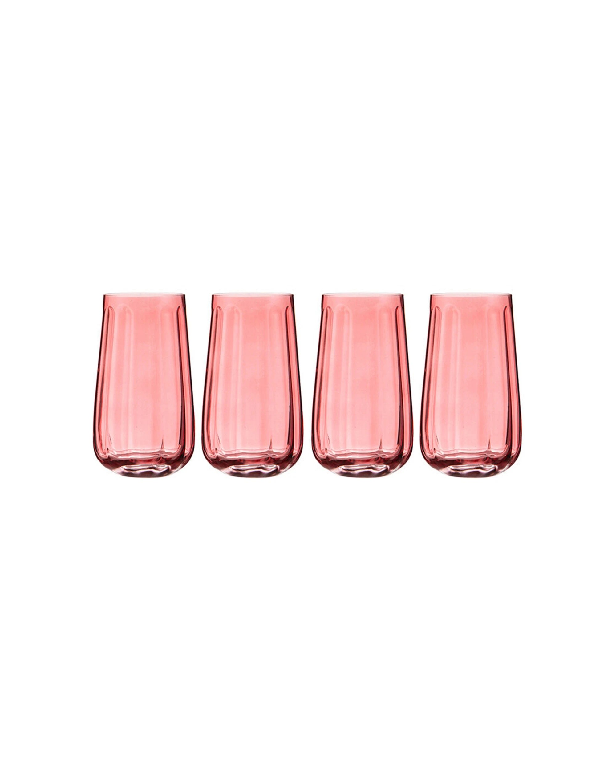 1 Ladelle 4pc Capri Highball Tumbler 550ml Tall Drinking Glass - Pink, 1 of 2