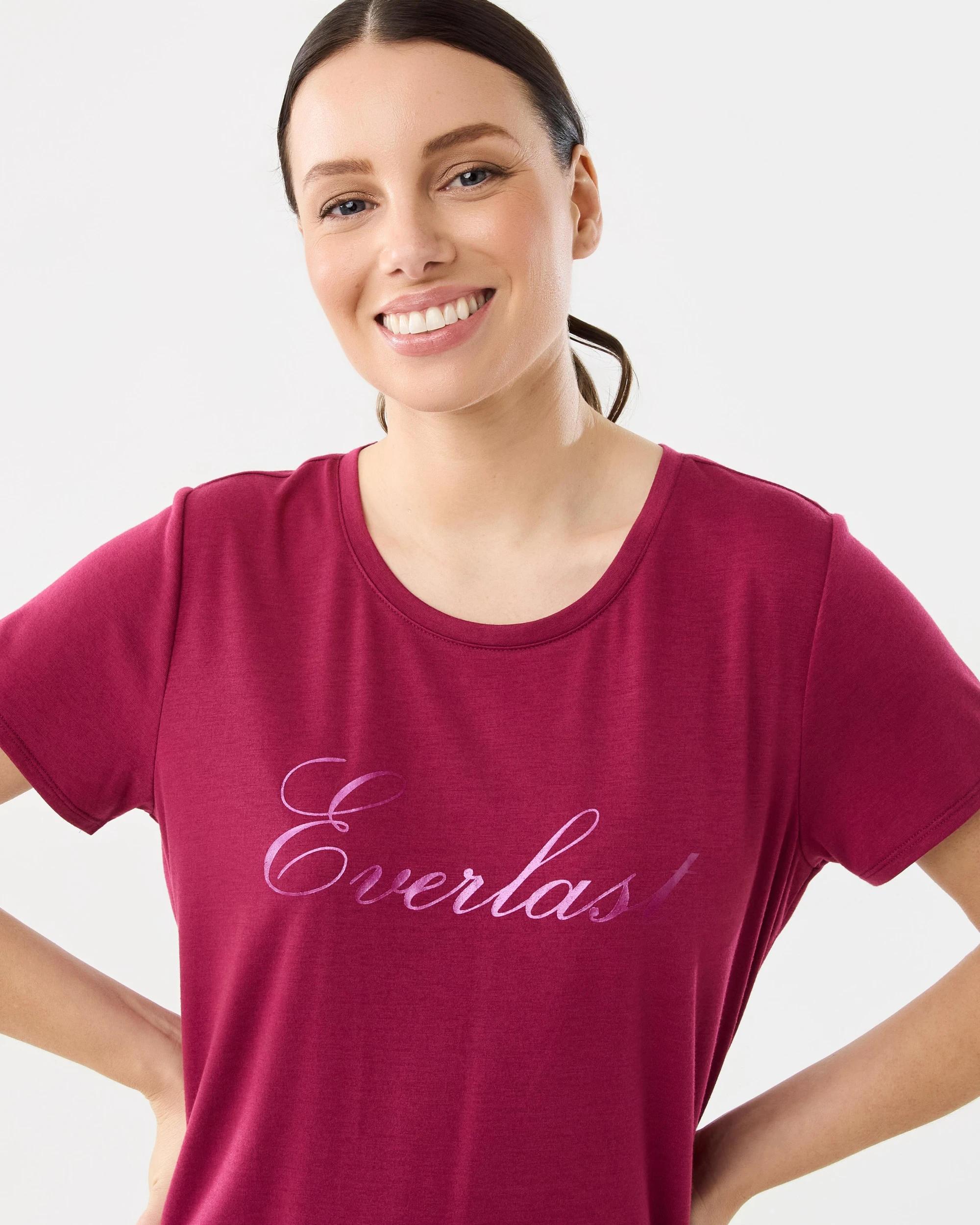 4 Everlast Womens Core Relaxed T-shirt Raspberry, 4 of 6