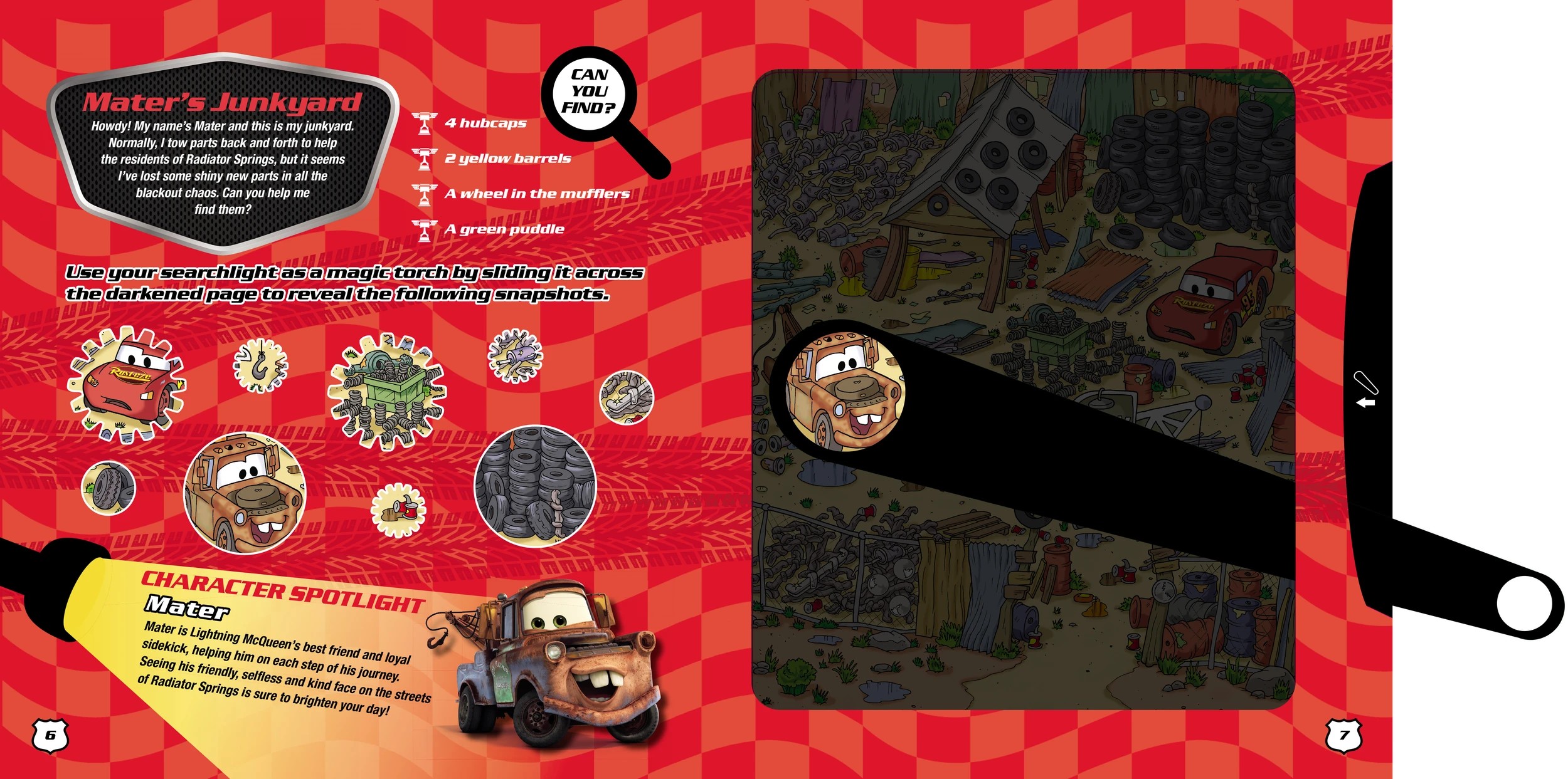 3 Disney Pixar Cars Where's Lightning Mcqueen? Supercharged Searchlight Edition - Book, 3 of 6