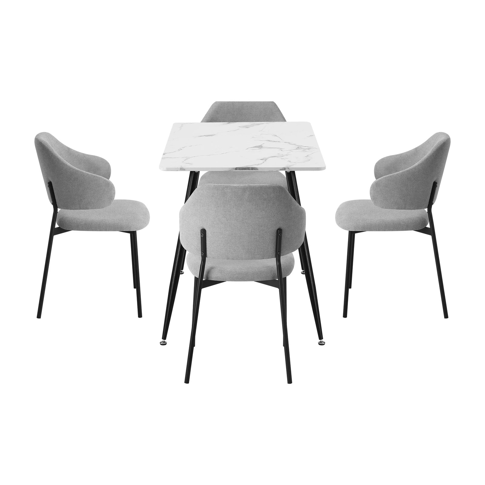 10 Oikiture 120cm Rectangle Dining Table With 4pcs Dining Chairs Fabric
 - Multi, 10 of 10