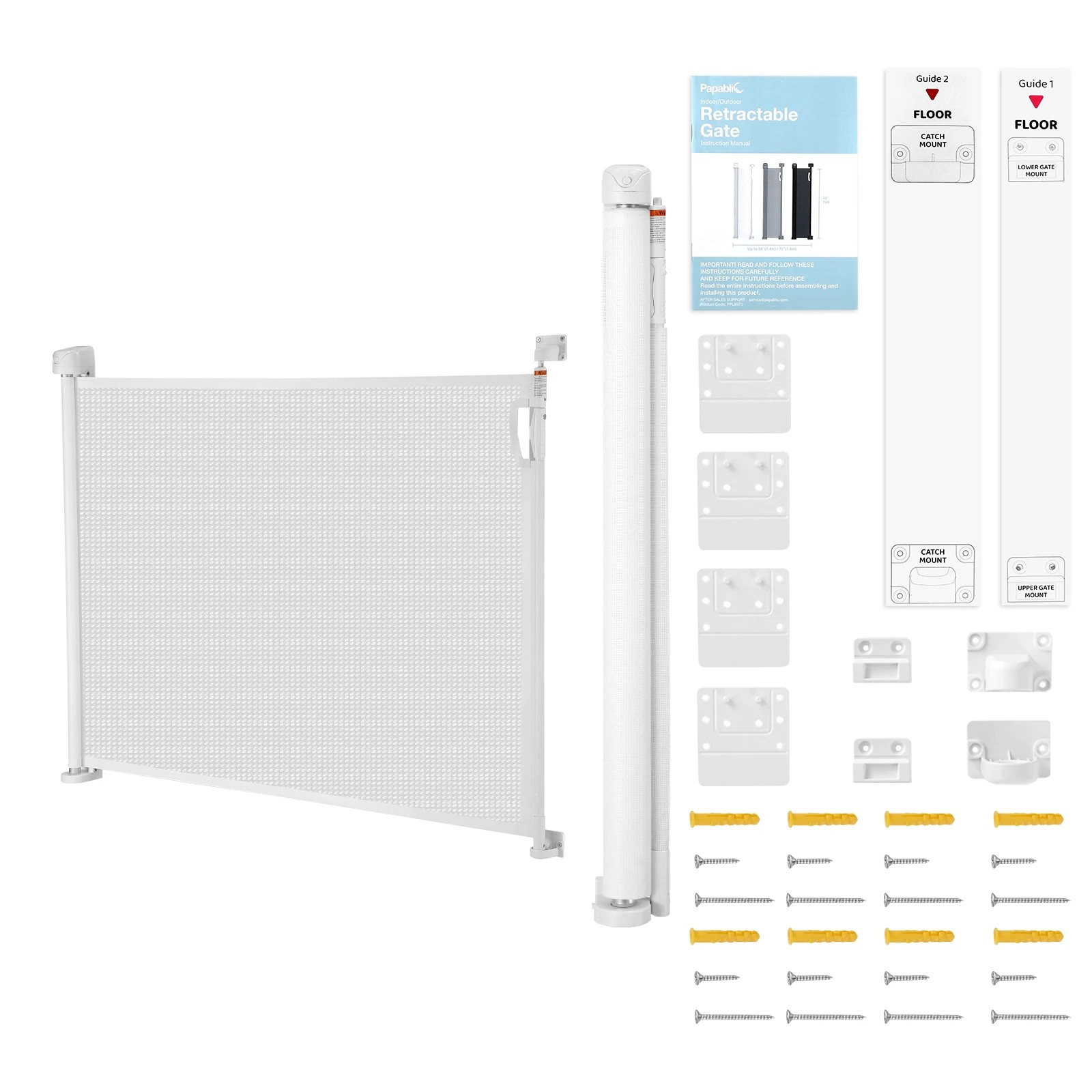 3 Pet Scene Retractable Safety Gate Dog Cat Pet Enclosure  White, 3 of 5
