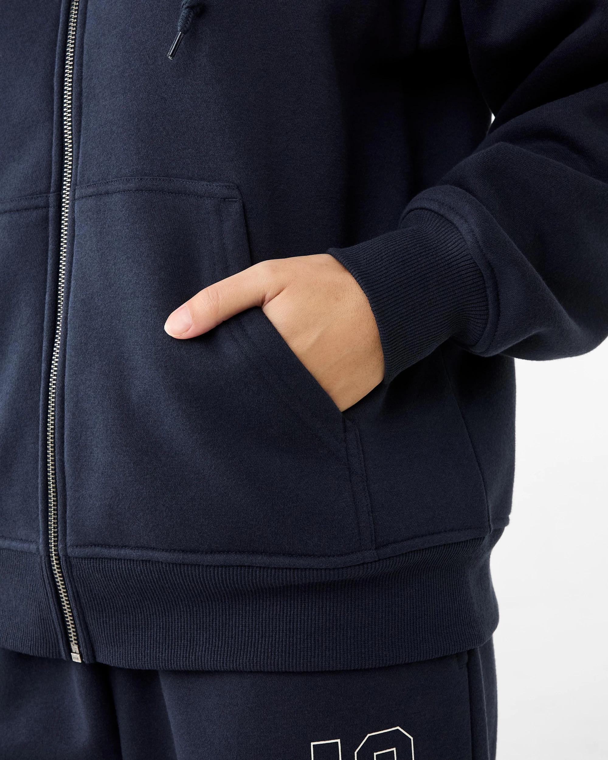 8 Champion Script Adult Varsity Zip Through Jacket Navy, 8 of 9