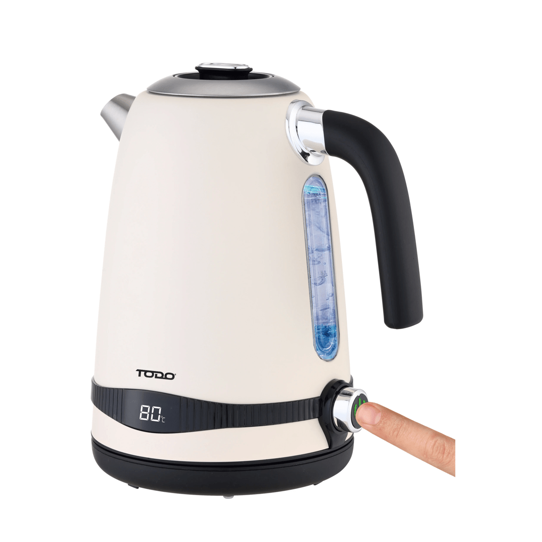 3 TODO 1.7L Stainless Steel Cordless Kettle Keep Warm Electric Led Water Jug - Cream, 3 of 6