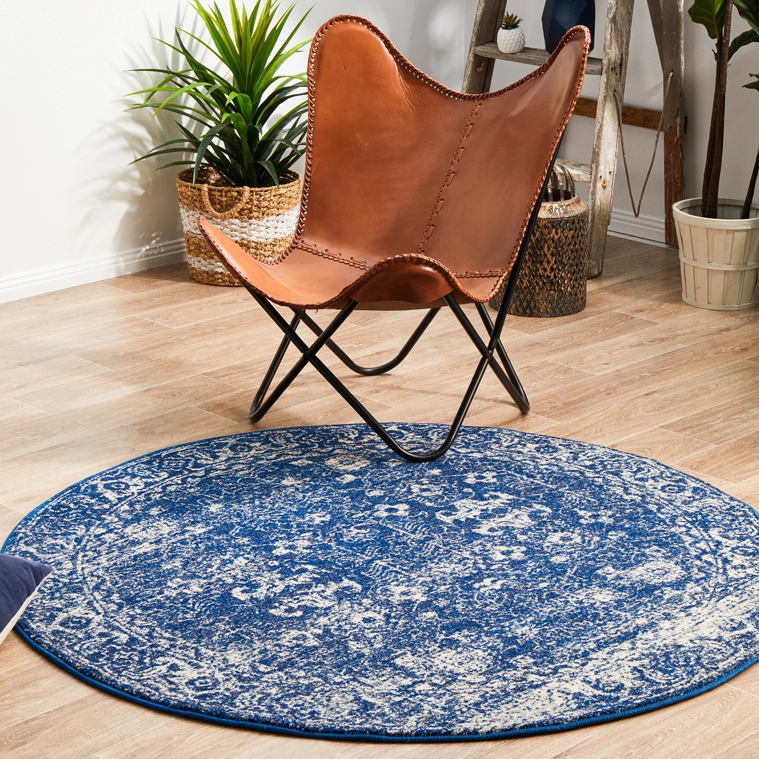 2 Common Ground Rugs Encore 252 240x240cm Round - Large Pet Friendly Rug - Blue, 2 of 7