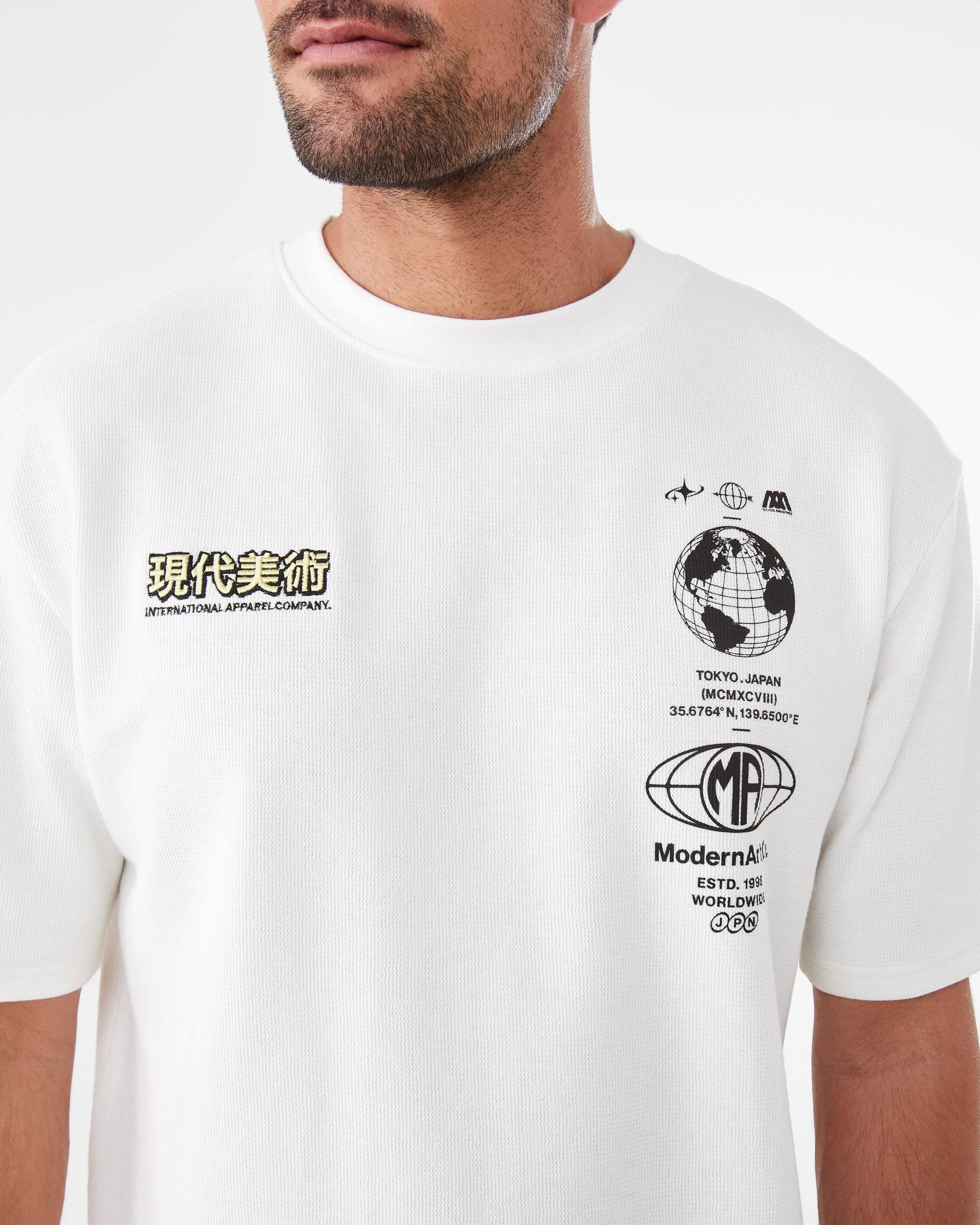 7 Textured Print T-shirt Wht Japan, 7 of 7
