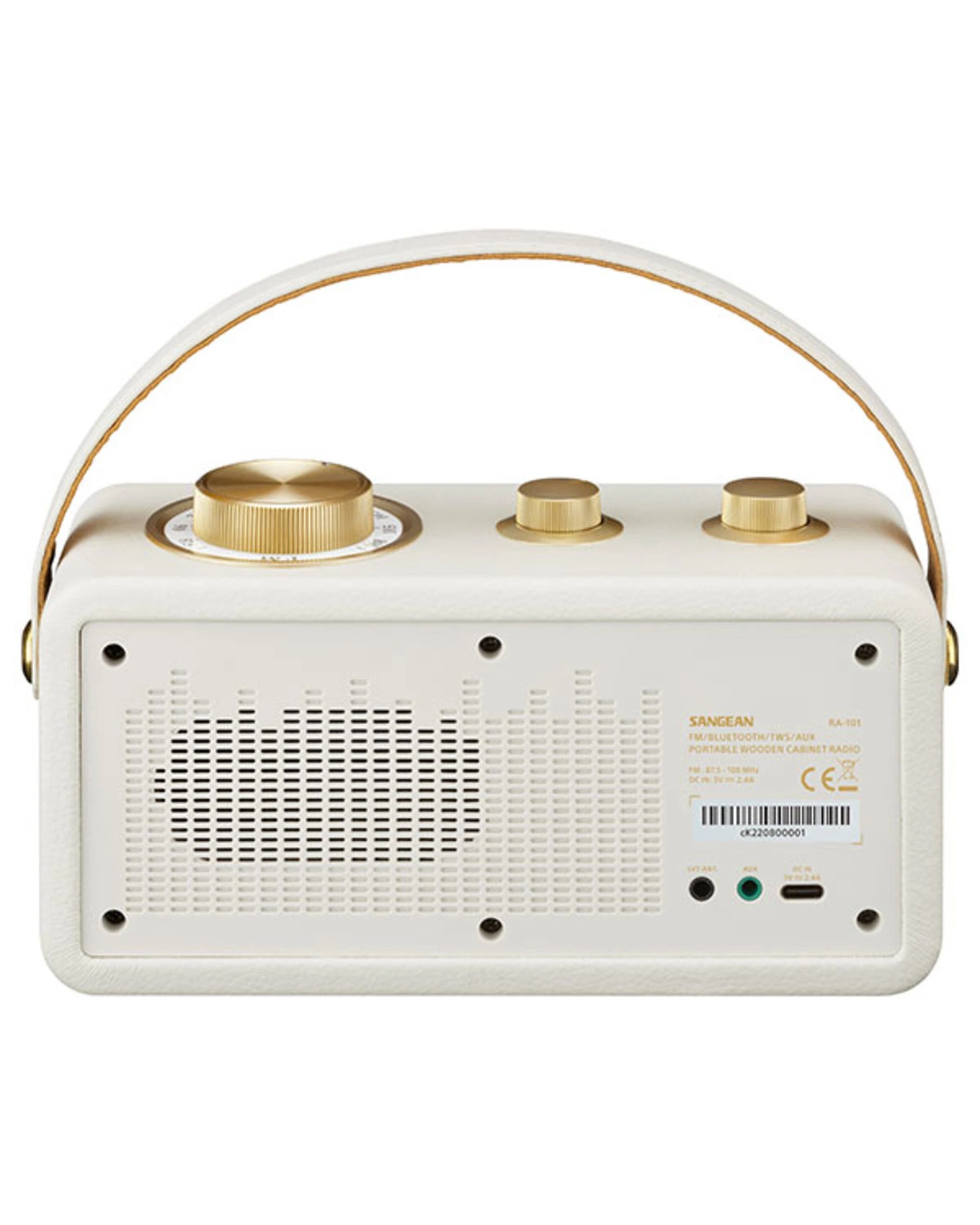5 Sangean RA-101 BT Speaker w FM Radio - White, 5 of 5