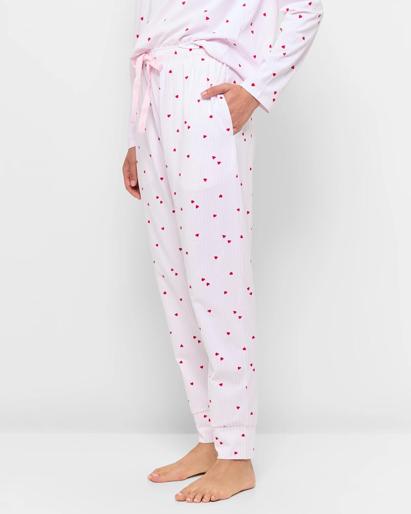 3 Target Australian Cotton Jersey Jogger Sleep Pants PINK HEARTS, 3 of 5