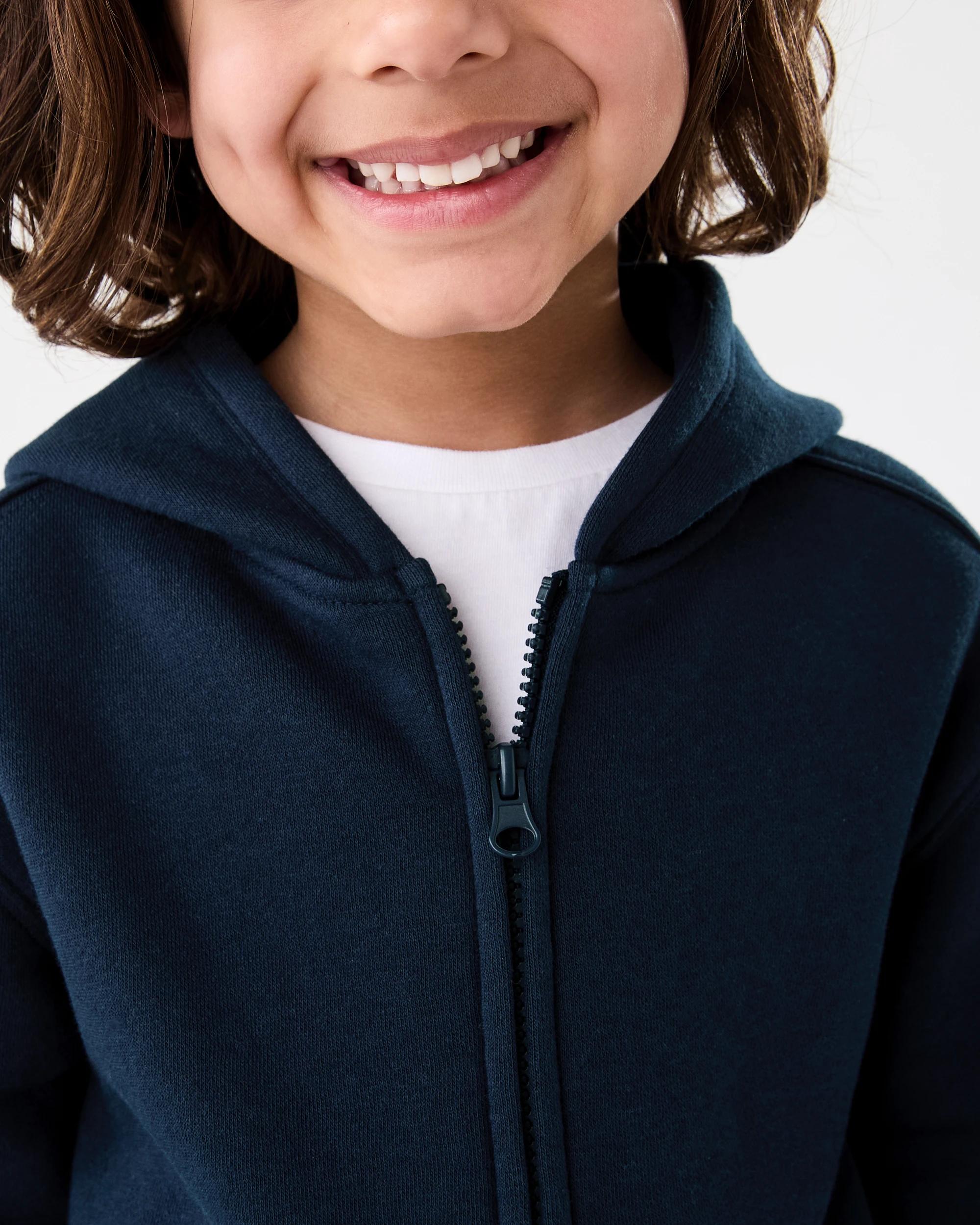 5 Plain Zip Through Hoodie Dress Navy, 5 of 8