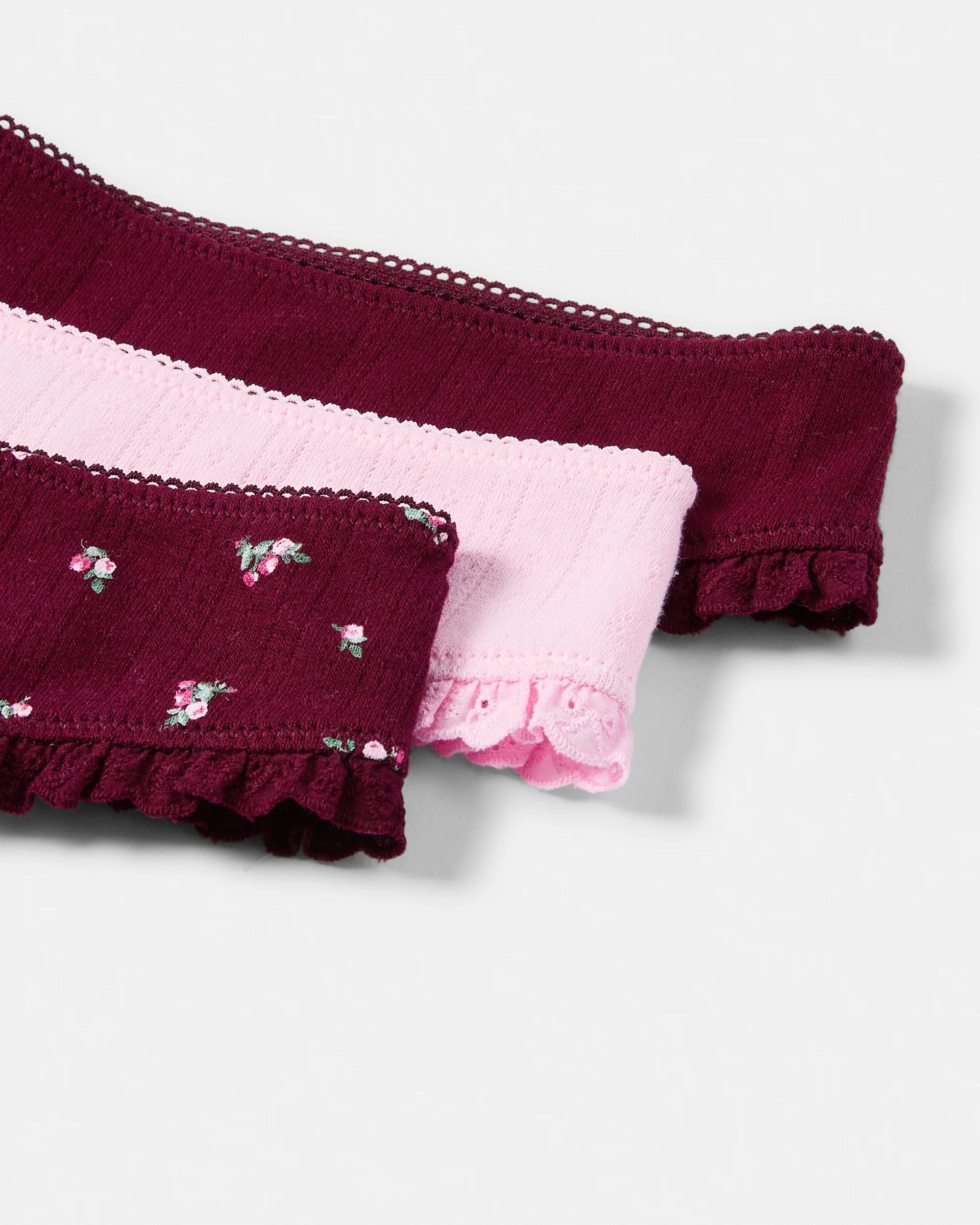 3 3 Pack Pointelle Ruffle G-String Briefs Vlvt Ditsy, 3 of 10