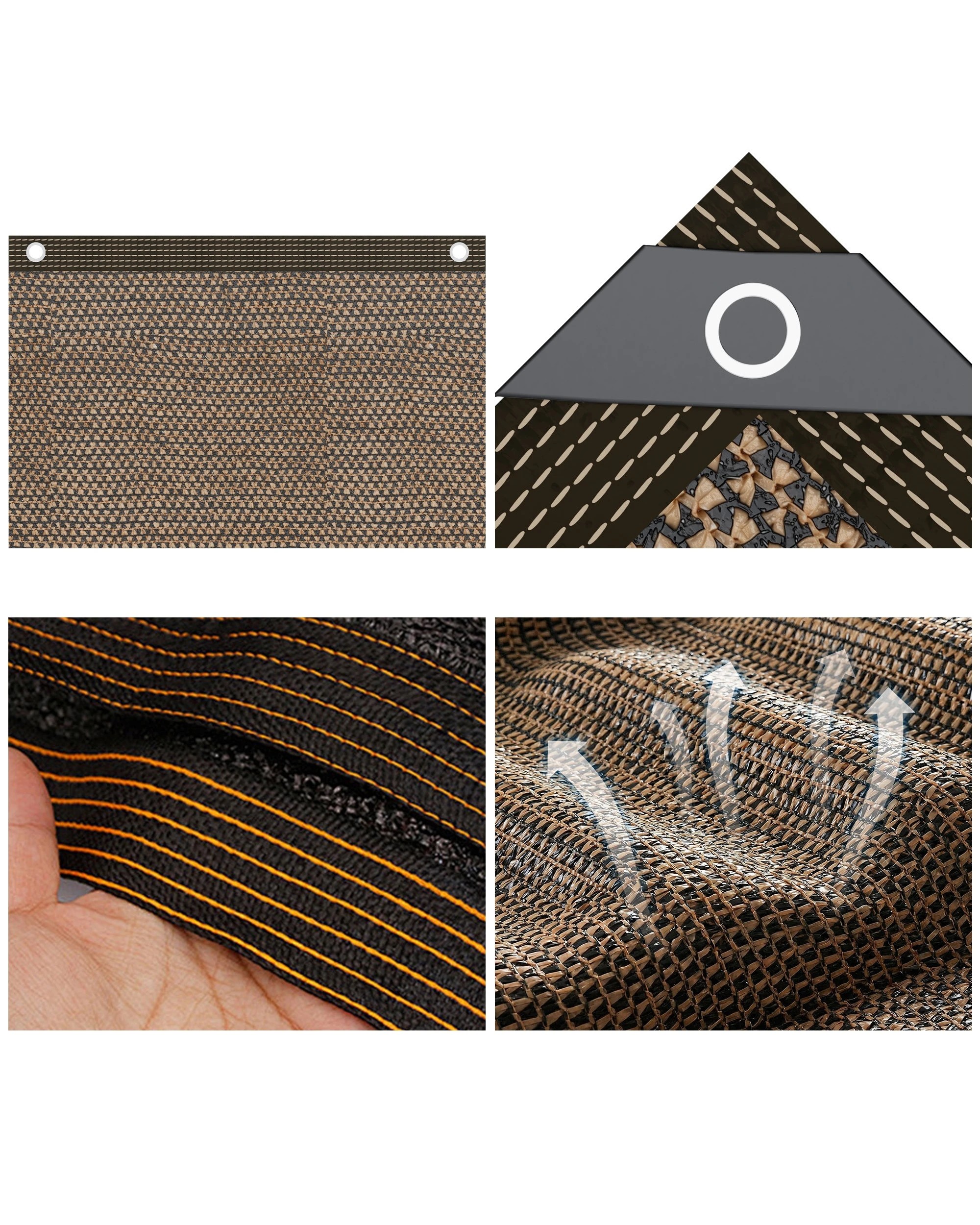 5 Advwin Shade Cloth Mesh Breathable Sunshade Sail -Brown, 5 of 7