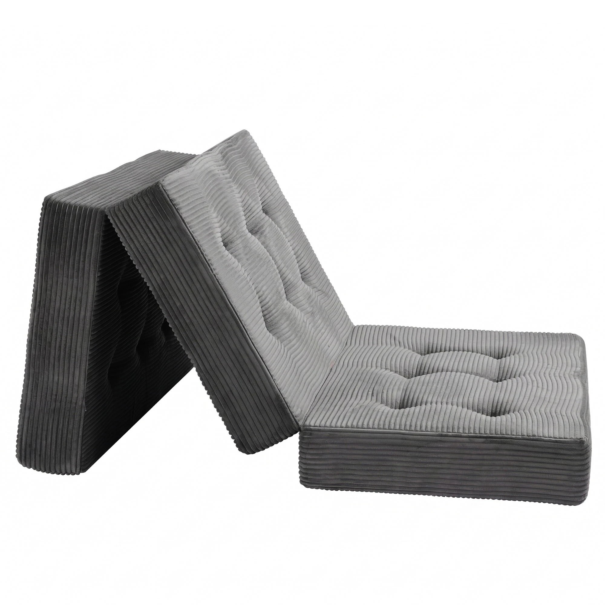 2 Giselle Bedding Single Folding Mattress 15cm Foldable Foam Portable Guest Sofa Bed Mat - Grey, 2 of 4