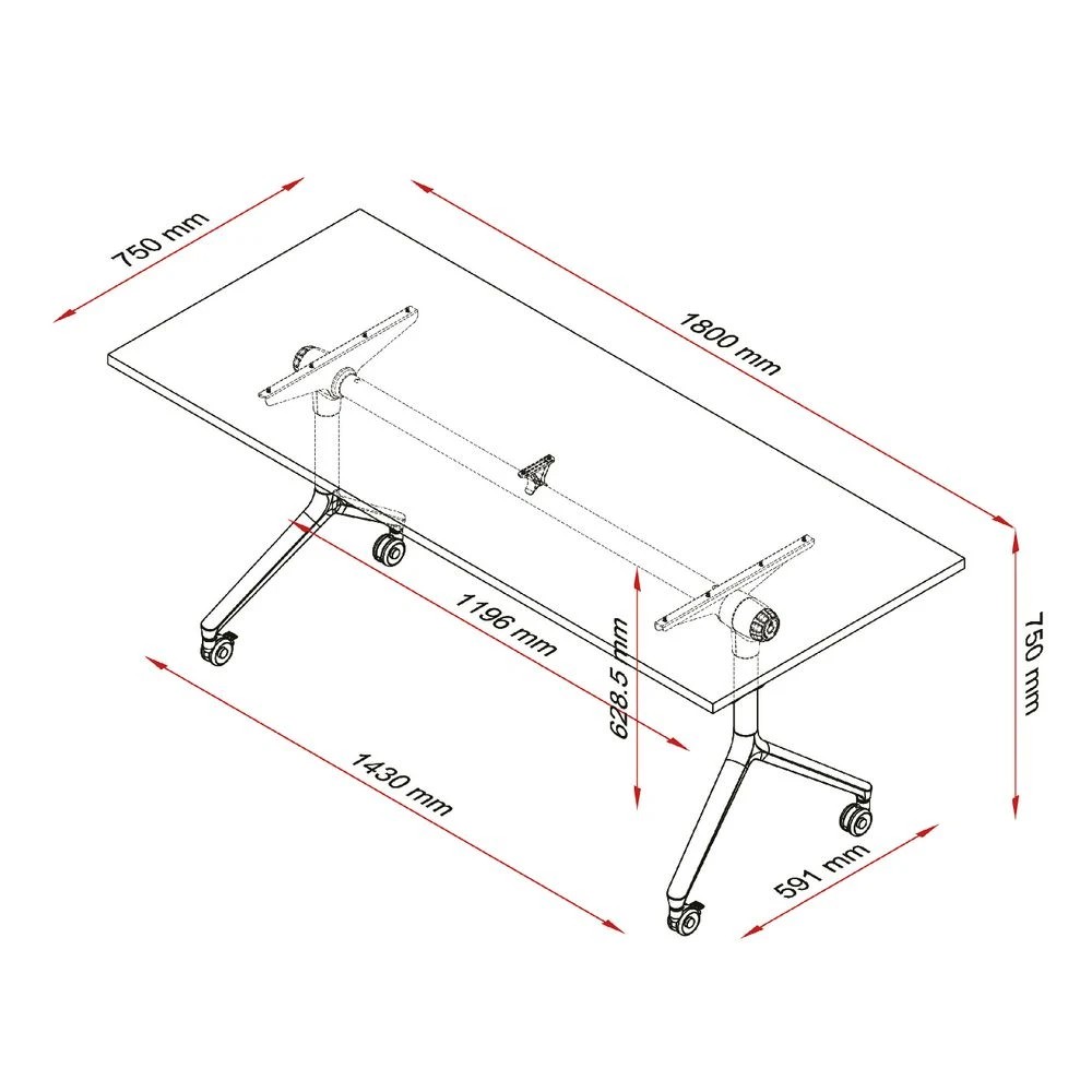 7 Stilford Flip Table 1800mm Desks, Tables and Workstations, 7 of 8