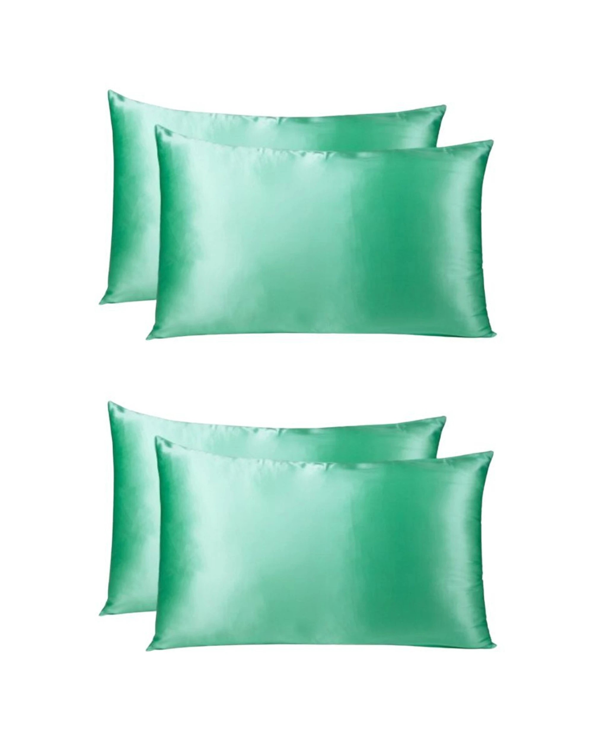 1 Royal Comfort 2PK Mulberry Silk Pillowcase Twin Pack 51x76cm Mint - Green, 1 of 4