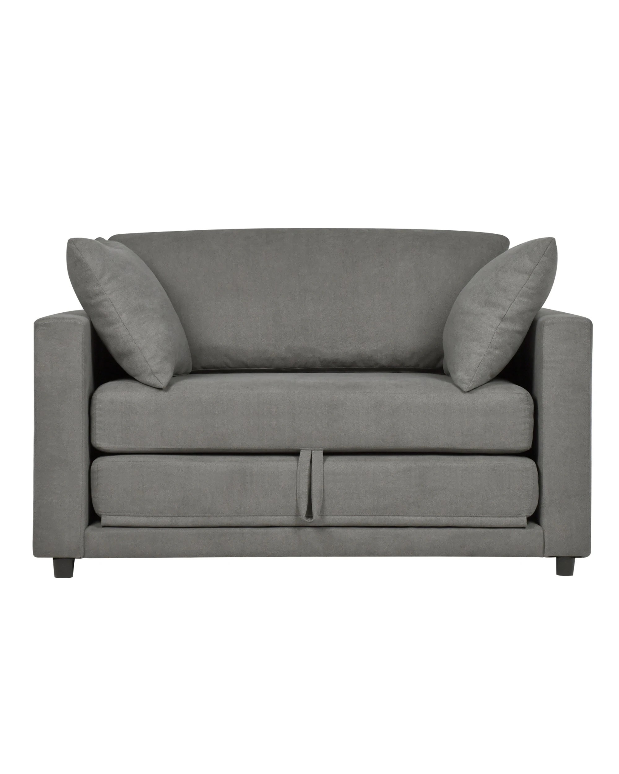 5 Advwin 130cm 2 in 1 Convertible Sofa Bed w/ Side Pocket & Pillows Folding Loveseat Sleeper Fold Out Linen Floor Couch, 5 of 9