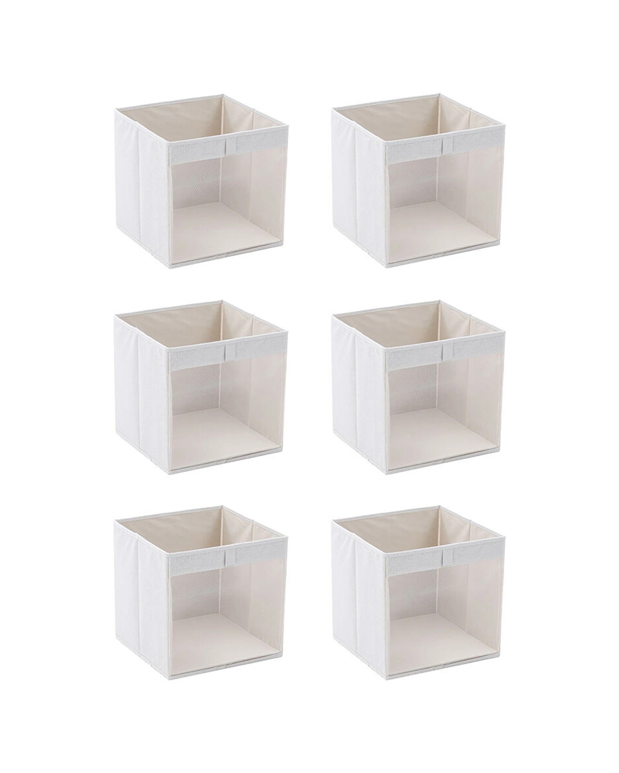 1 Boxsweden Kloset Linen Foldable Wardrobe Organising Storage Cube Set Of Six
 - white, 1 of 5