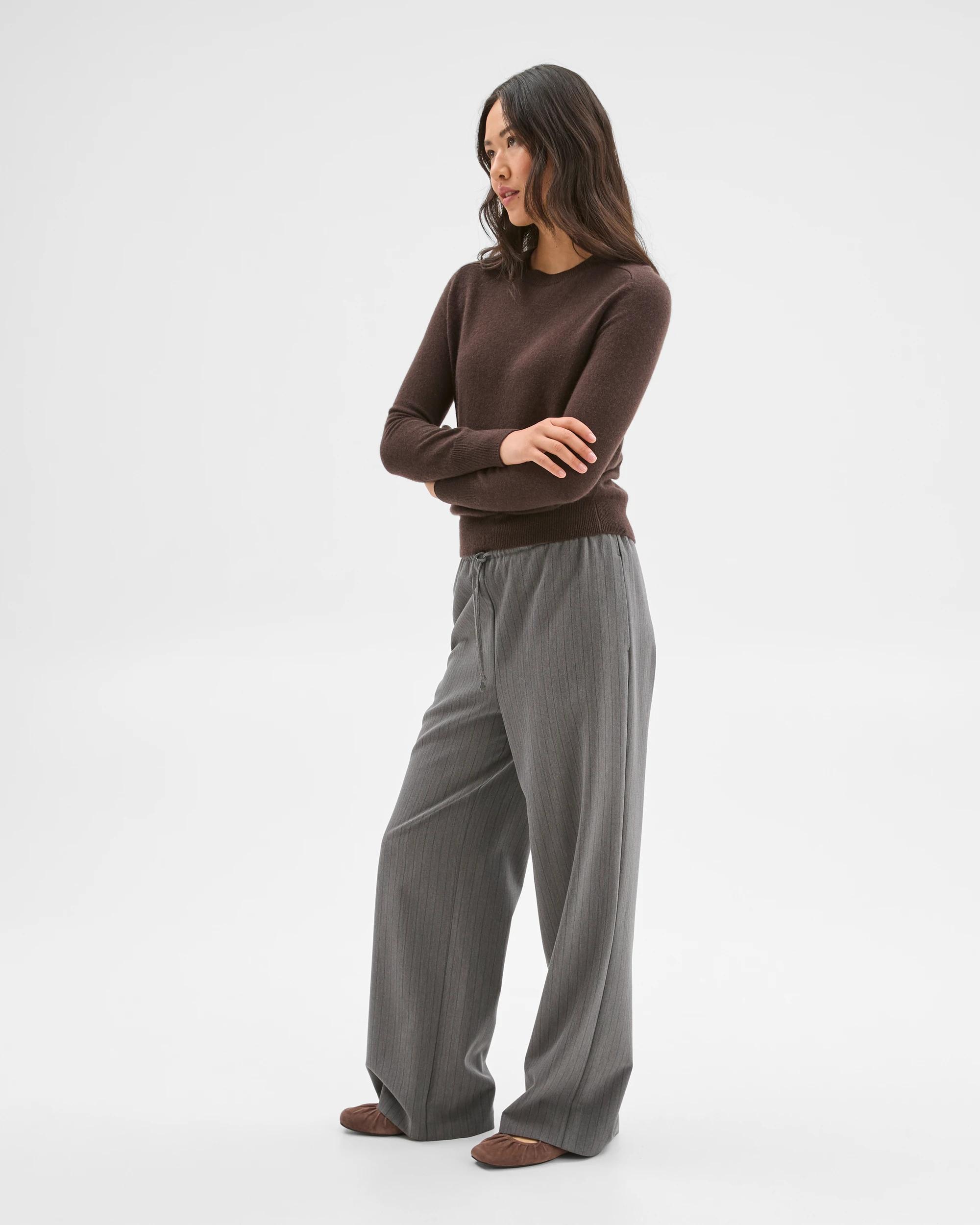 2 Preview Cashmere Crew Neck Jumper COFFEE BEAN MARLE, 2 of 7