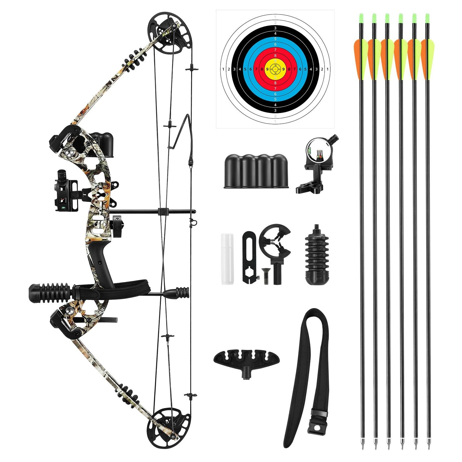 4 AUSWAY Compound Bow Arrow Archery Equipment Set Sports Hunting Target Shooting, 4 of 5