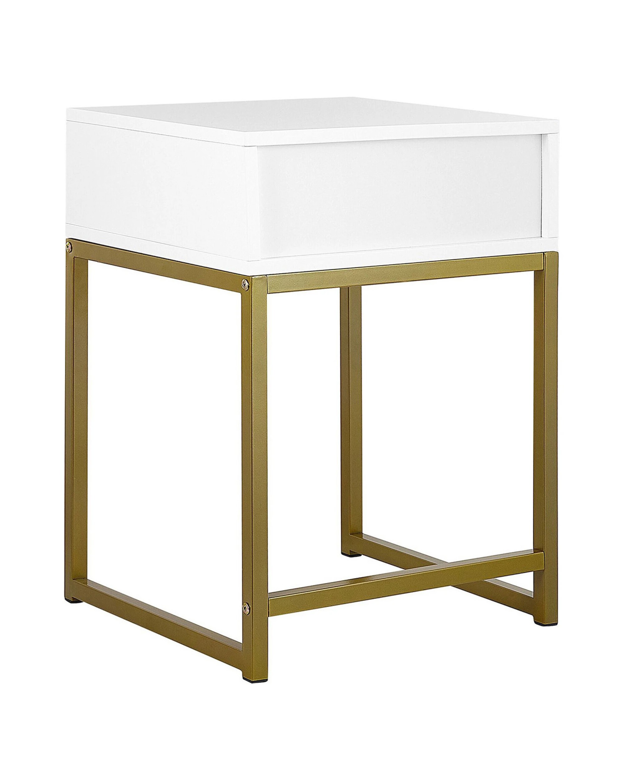 4 Sarantino Emilia Bedside Table Night Stand - White Gold, 4 of 9
