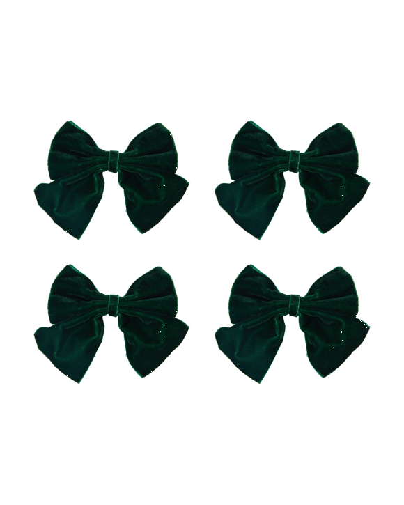 4 Pack Green Bow Napkin Rings