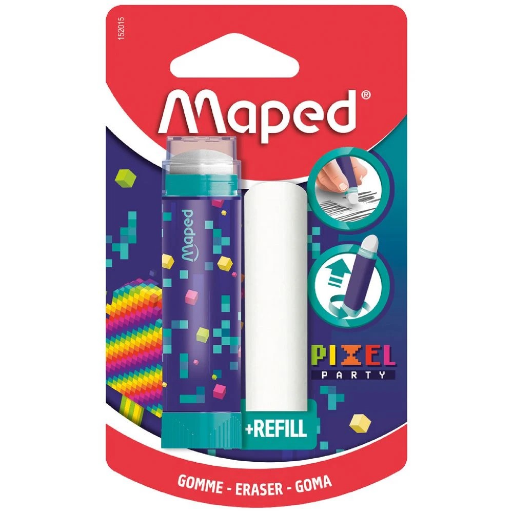 1 Maped Eraser Stick Pixel Party, 1 of 2