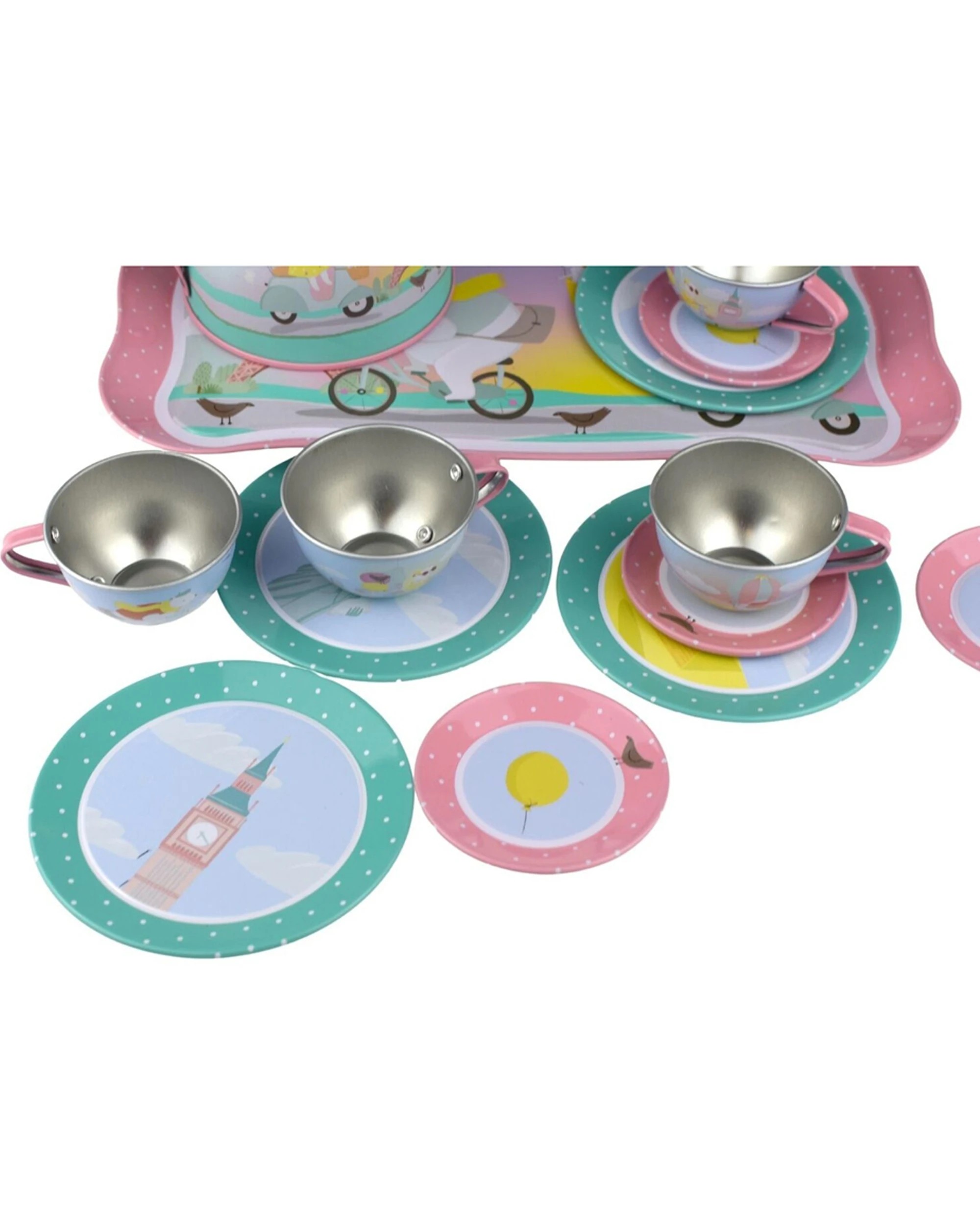 8 Kaper Kidz 15pc Animal Tourists Tin Tea Set Kids Pretend Play Toy - Multi, 8 of 8