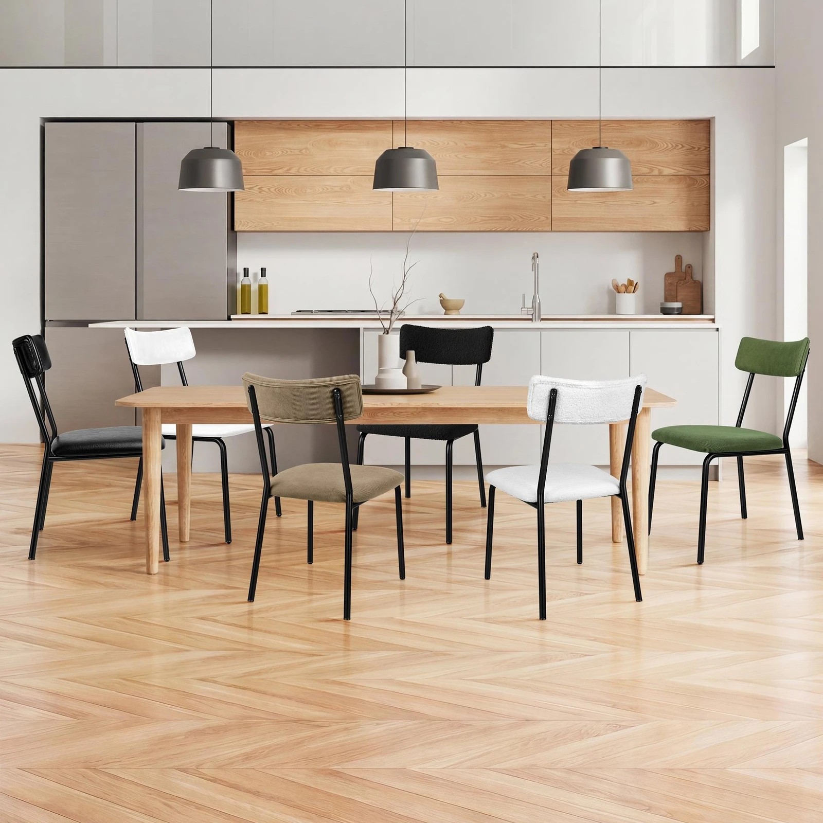 8 Alfordson 4x Dining Chairs Accent Kitchen Lounge Curved Back PU Leather - Black, 8 of 10