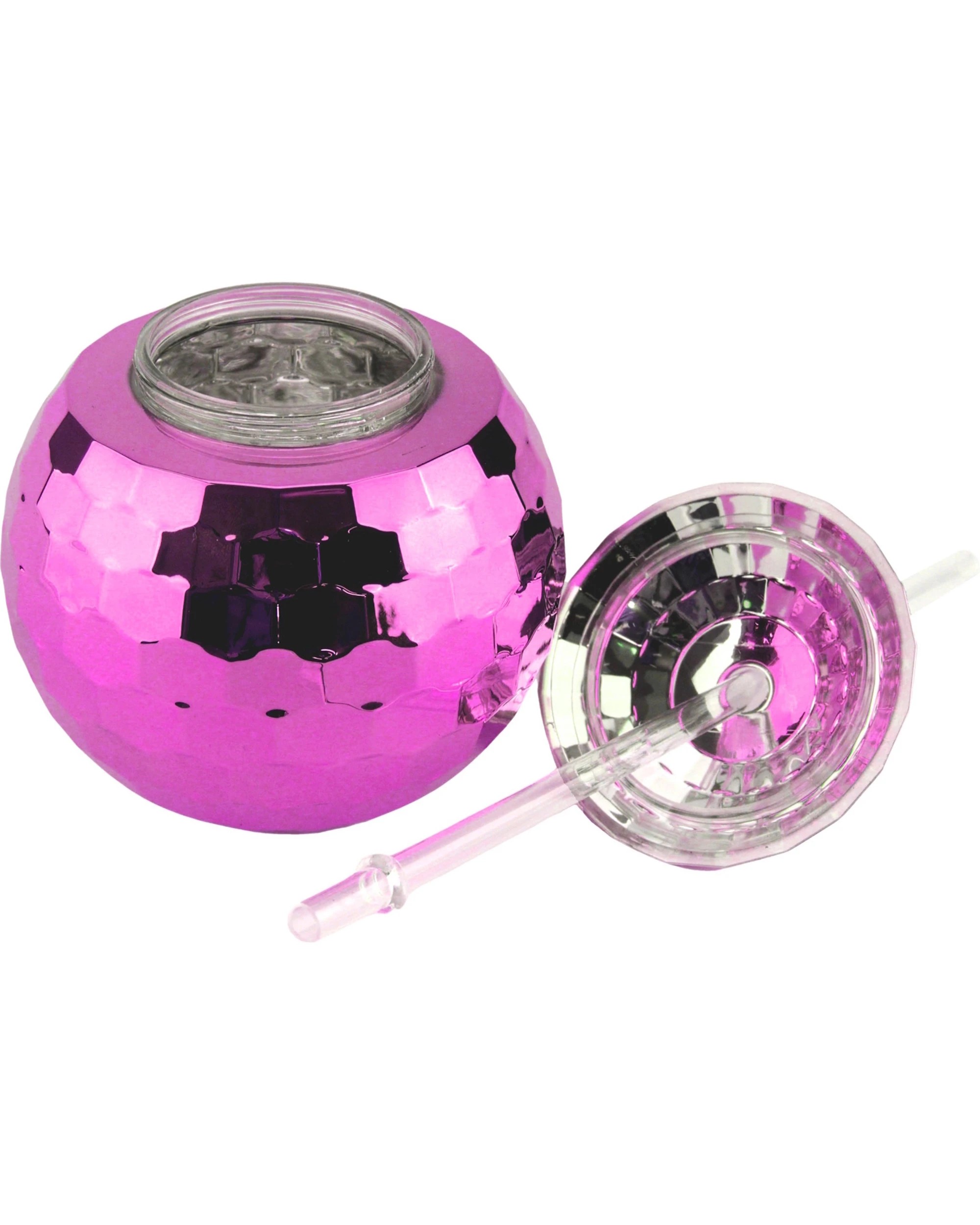 2 Pink Disco Ball Novelty Cup with Straw - Pink, 2 of 3
