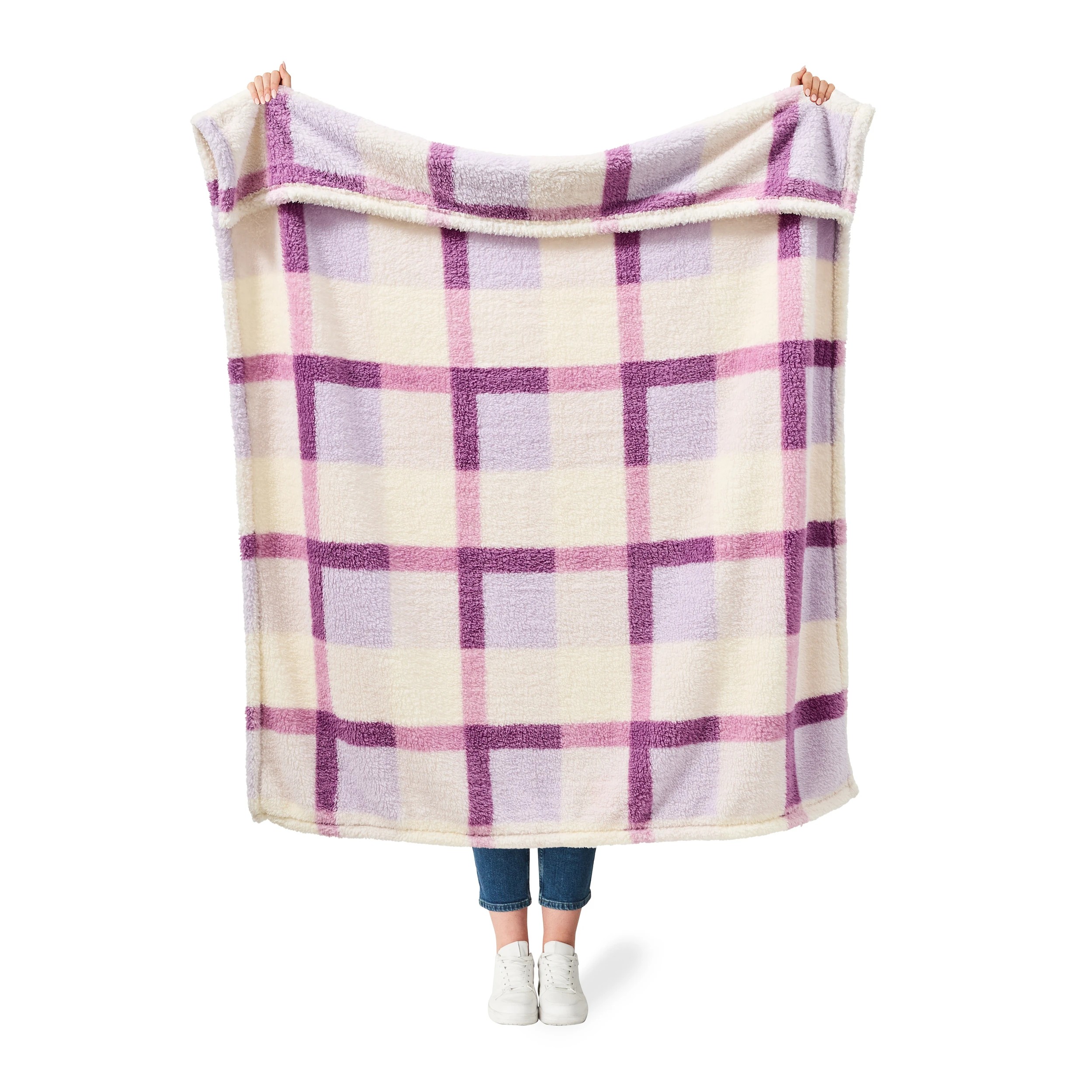 2 Check Teddy Throw - Orchid, 2 of 6