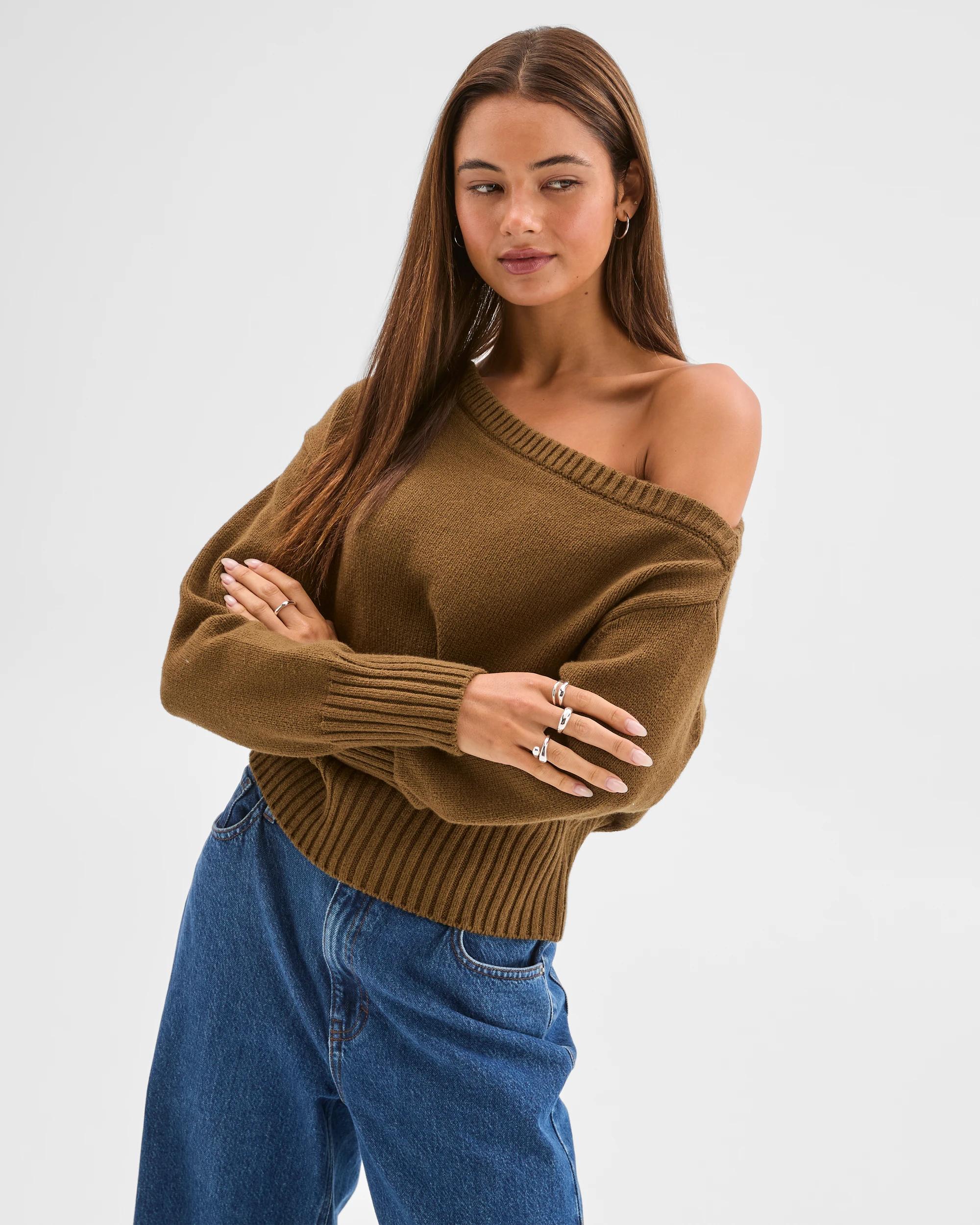 5 Lily Loves Off Shoulder Jumper DEEP MOSS, 5 of 7