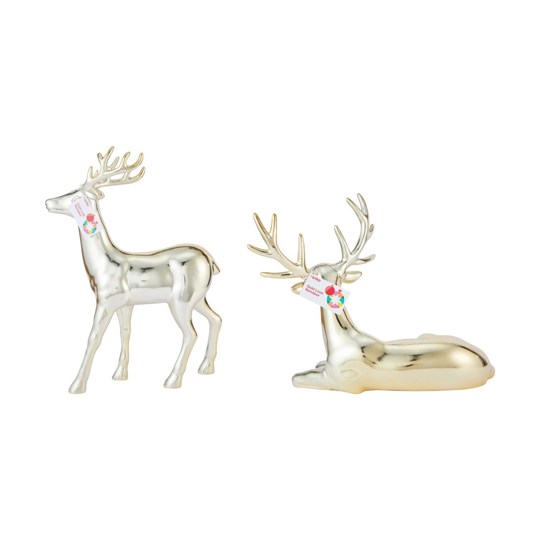 5 Gold Look Reindeer - Assorted, 5 of 5