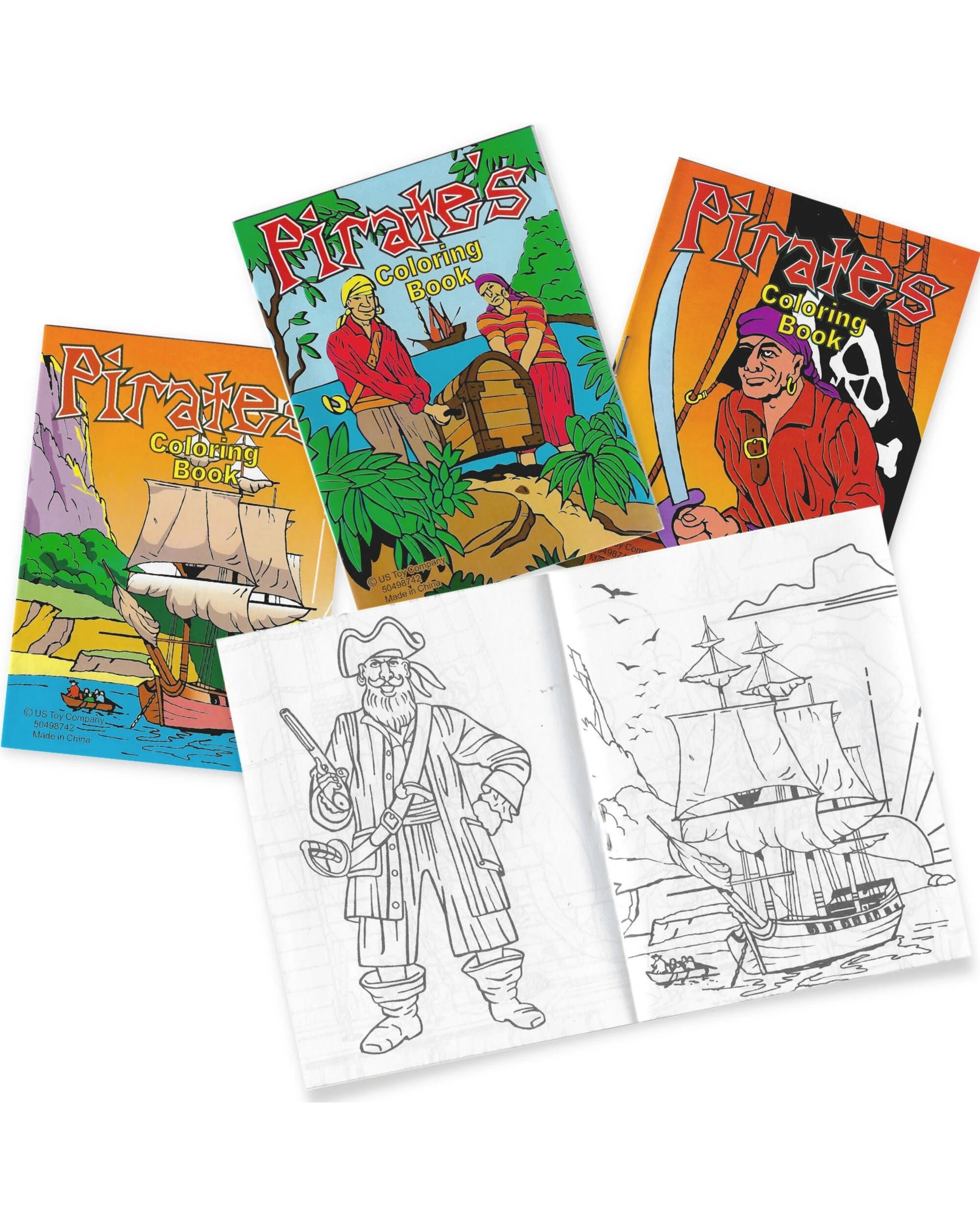 1 Partyrama Pirate Colouring Books Pack of 12, 1 of 3