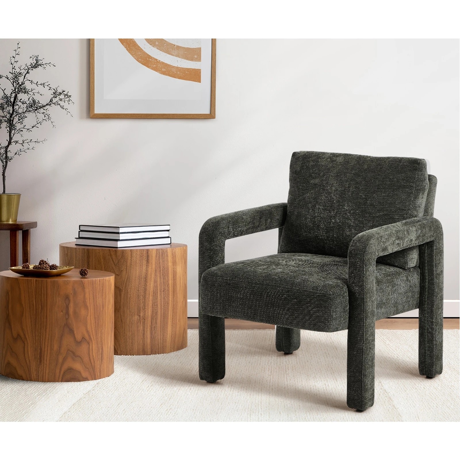 3 Oikiture 2x Armchair Velvet Accent Chairs 1 Seater Lounge Sofa Chair - Grey, 3 of 9